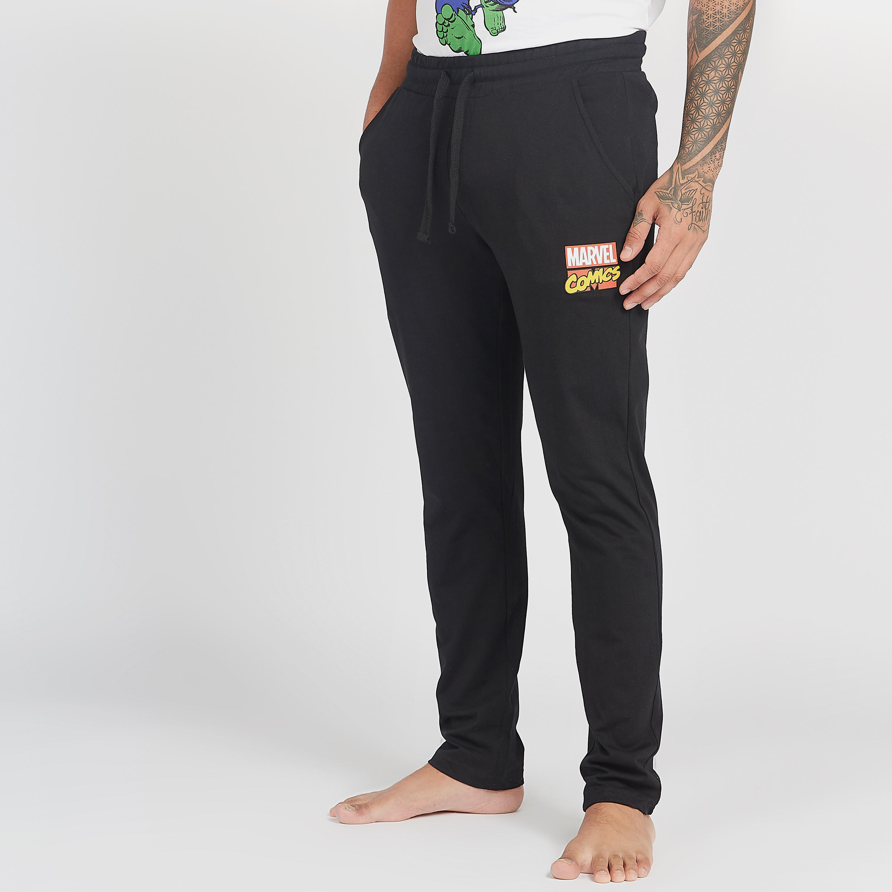 Avengers Print Crew Neck T-shirt and Full Length Pyjama Set-men-clothing-nightwear-sets-image-4