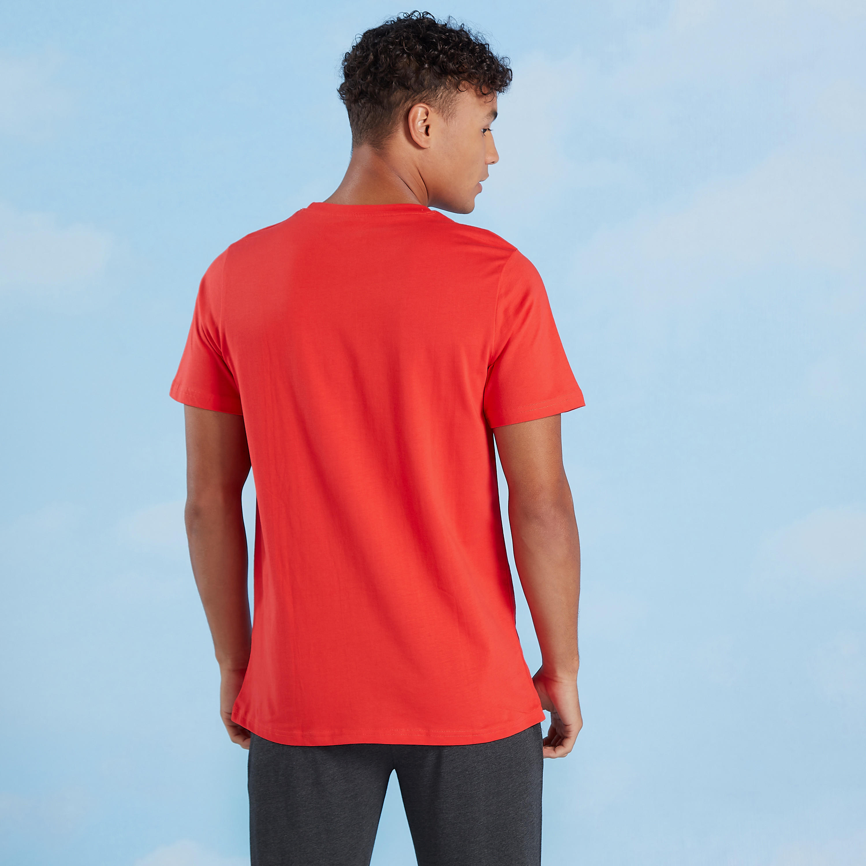 Mickey Mouse Print Crew Neck T-shirt and Full Length Pyjama Set-men-clothing-nightwear-sets-image-6