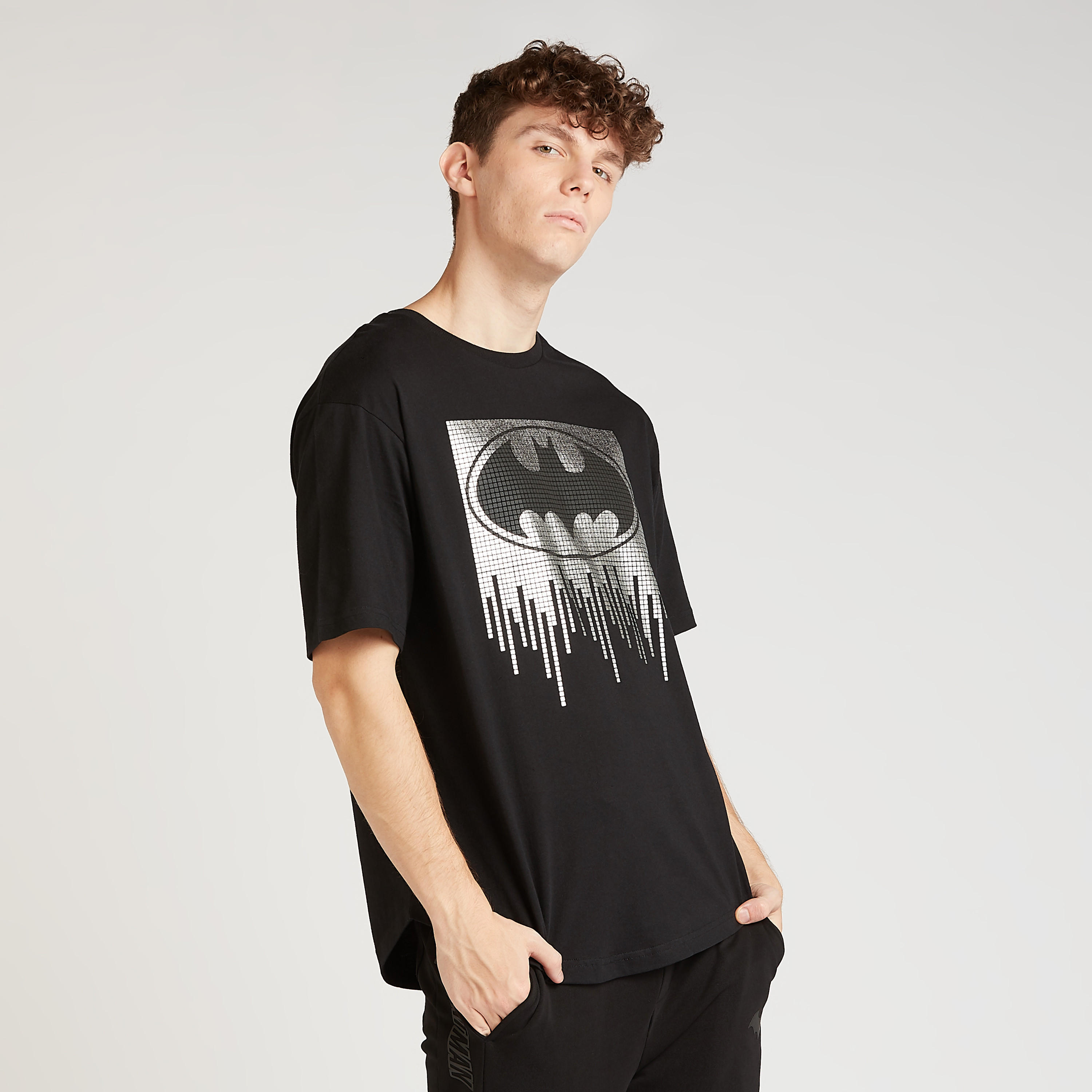 Slim Fit Batman Print T-shirt with Crew Neck and Short Sleeves-men-clothing-tshirtsandpolos-tshirts-image-5