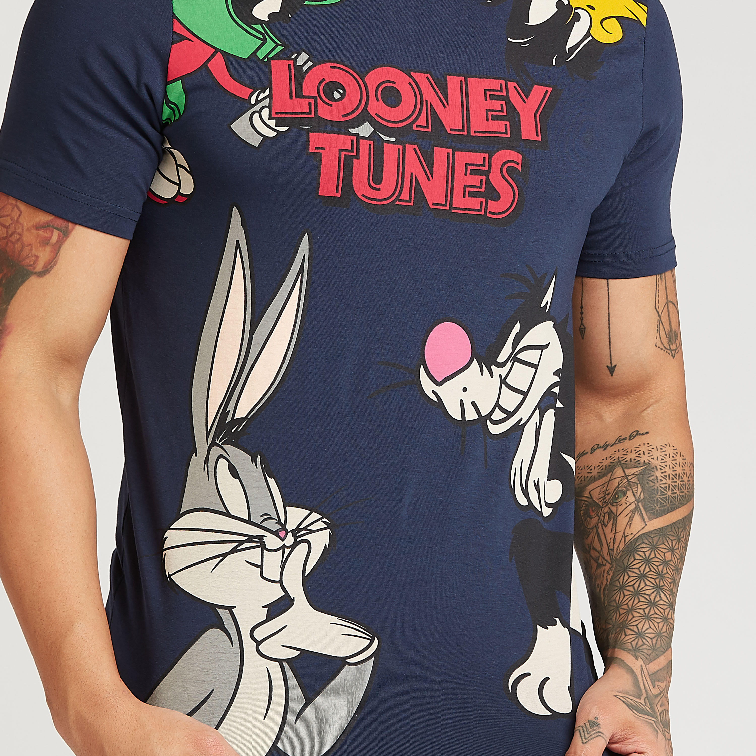 Graphic Print Crew Neck T-shirt with Short Sleeves-men-clothing-tshirtsandpolos-tshirts-image-3
