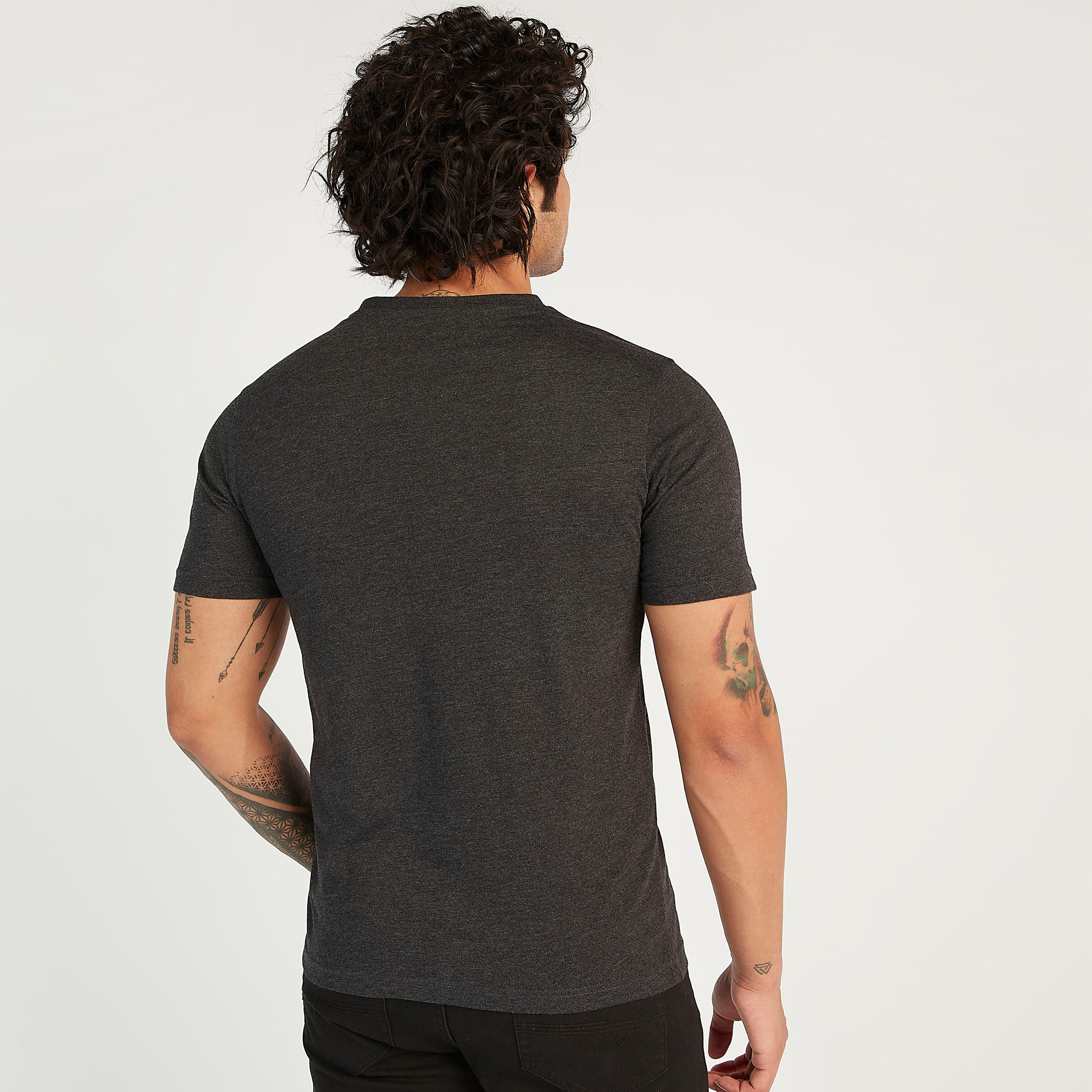 Printed Crew Neck T-shirt with Short Sleeves-men-clothing-tshirtsandpolos-tshirts-image-4