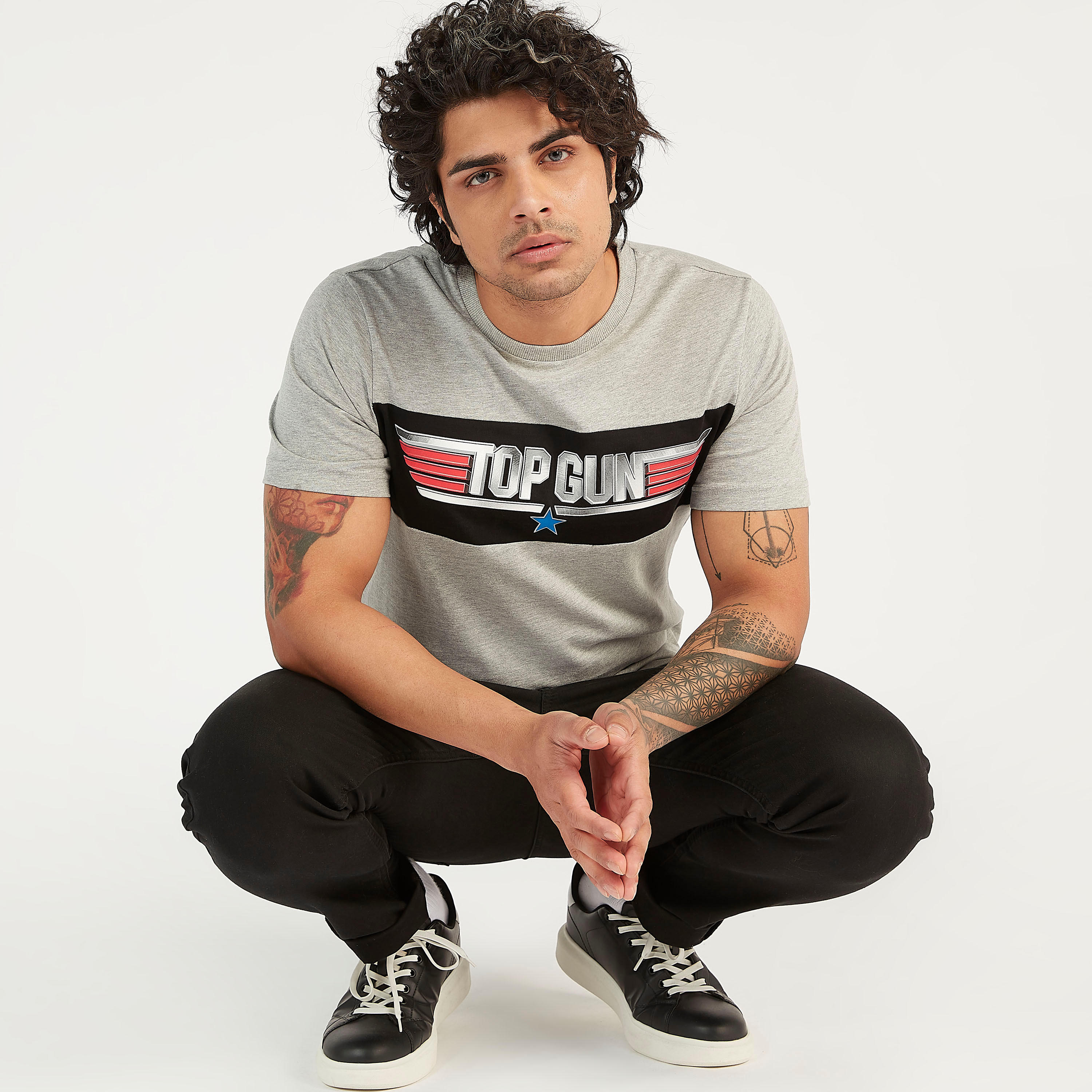 Printed Crew Neck T-shirt with Short Sleeves-men-clothing-tshirtsandpolos-tshirts-image-5