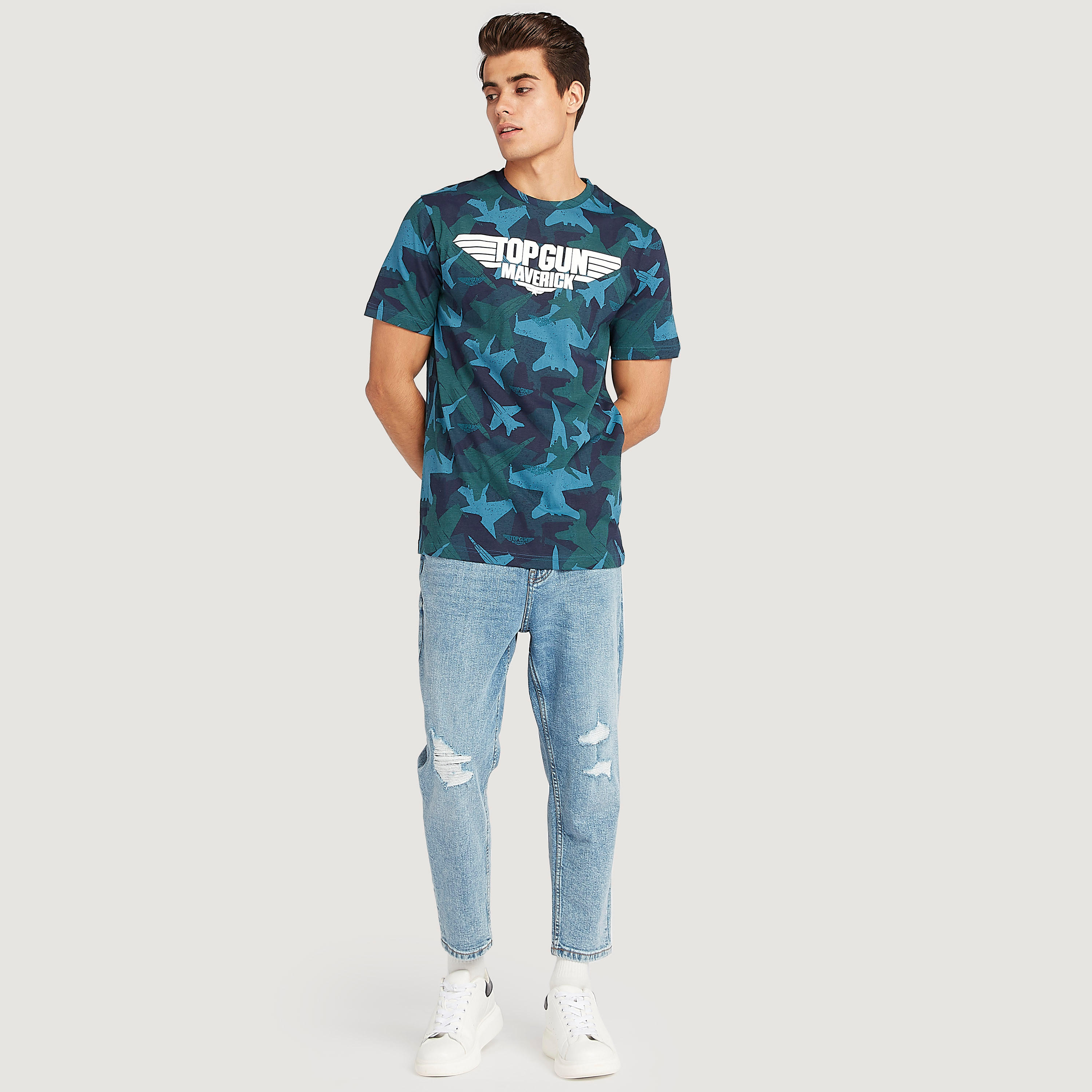 Top Gun Maverick Print T-shirt with Short Sleeves and Crew Neck-men-clothing-tshirtsandpolos-tshirts-image-2