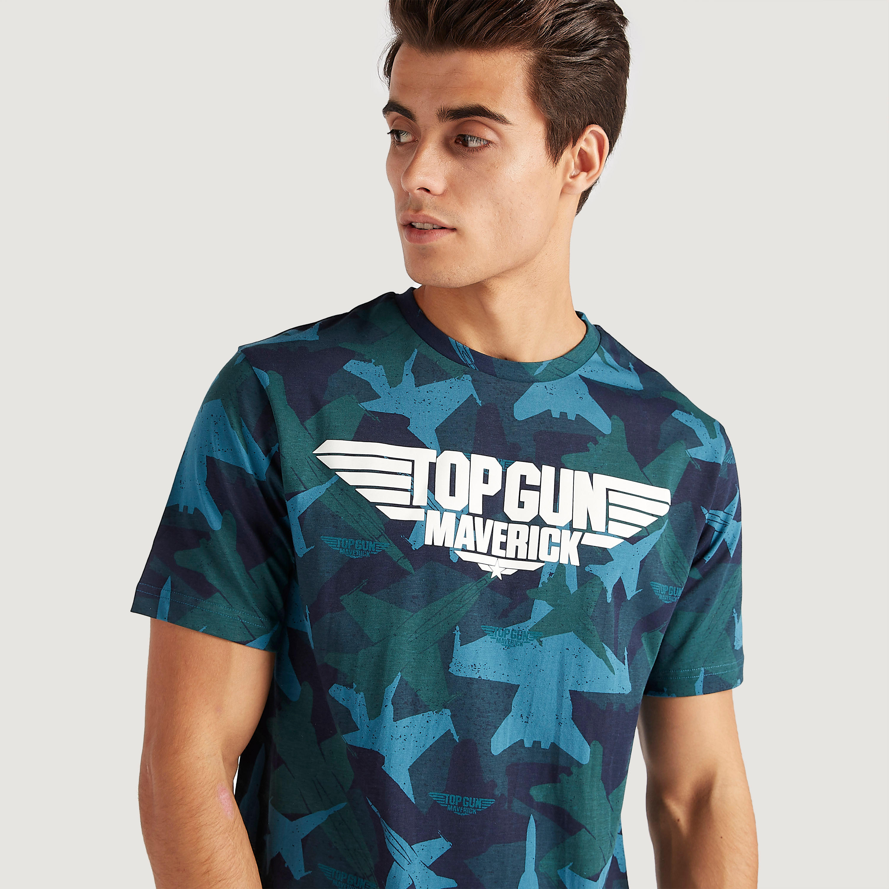 Top Gun Maverick Print T-shirt with Short Sleeves and Crew Neck-men-clothing-tshirtsandpolos-tshirts-image-3