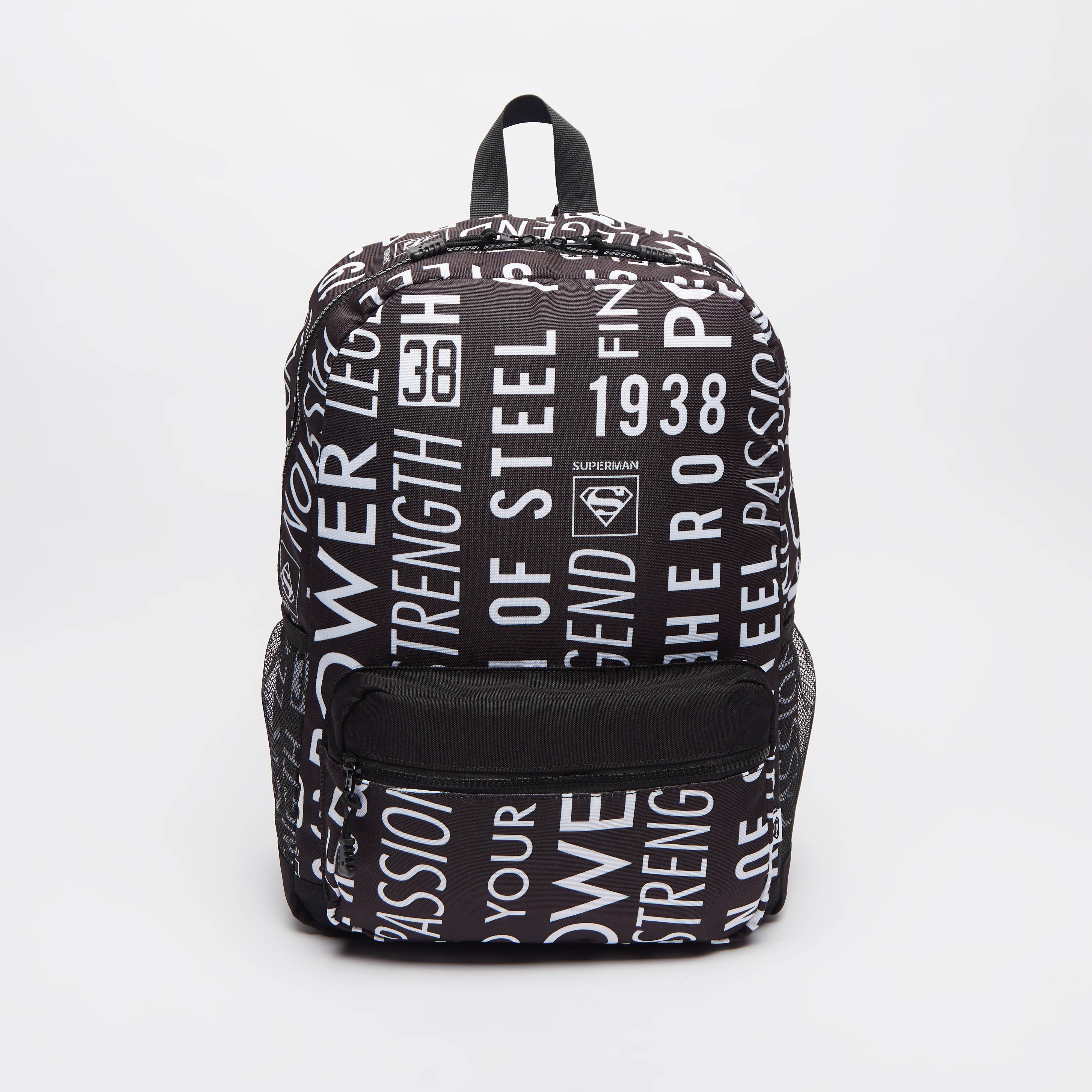 Printed Backpack with Adjustable Shoulder Straps and Zip Closure-men-bags-image-1