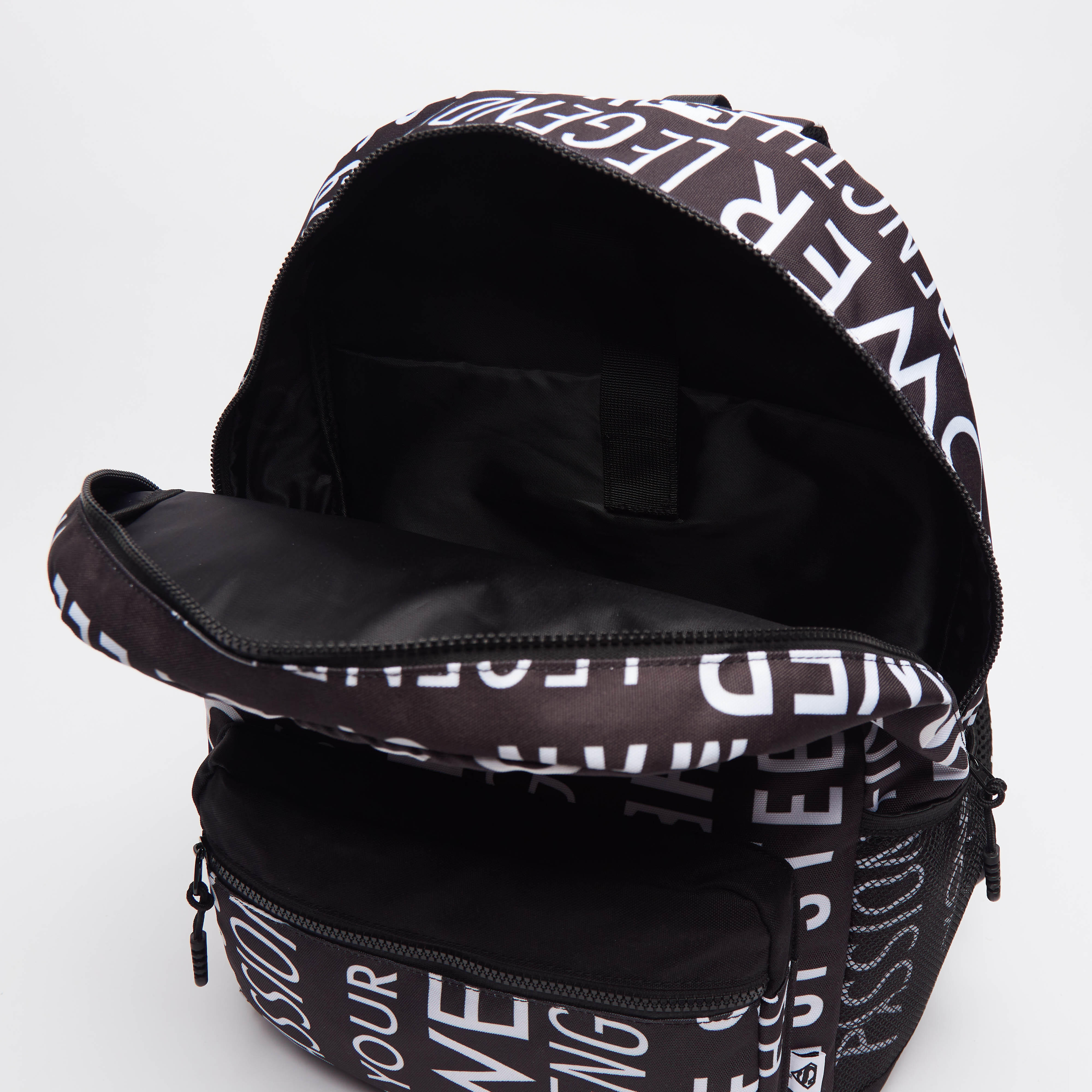 Printed Backpack with Adjustable Shoulder Straps and Zip Closure-men-bags-image-5