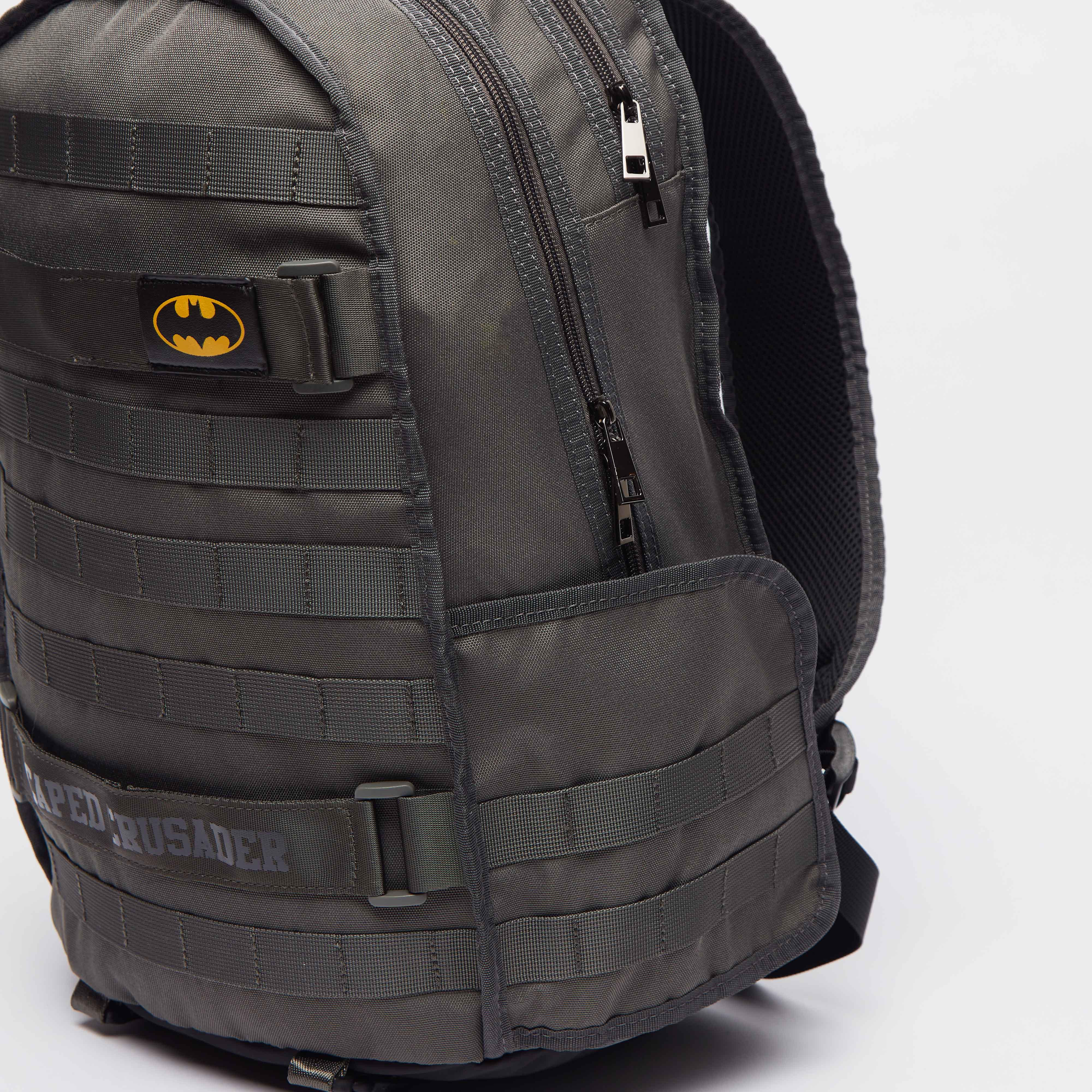 Batman Print Backpack with Adjustable Shoulder Straps-men-bags-image-3