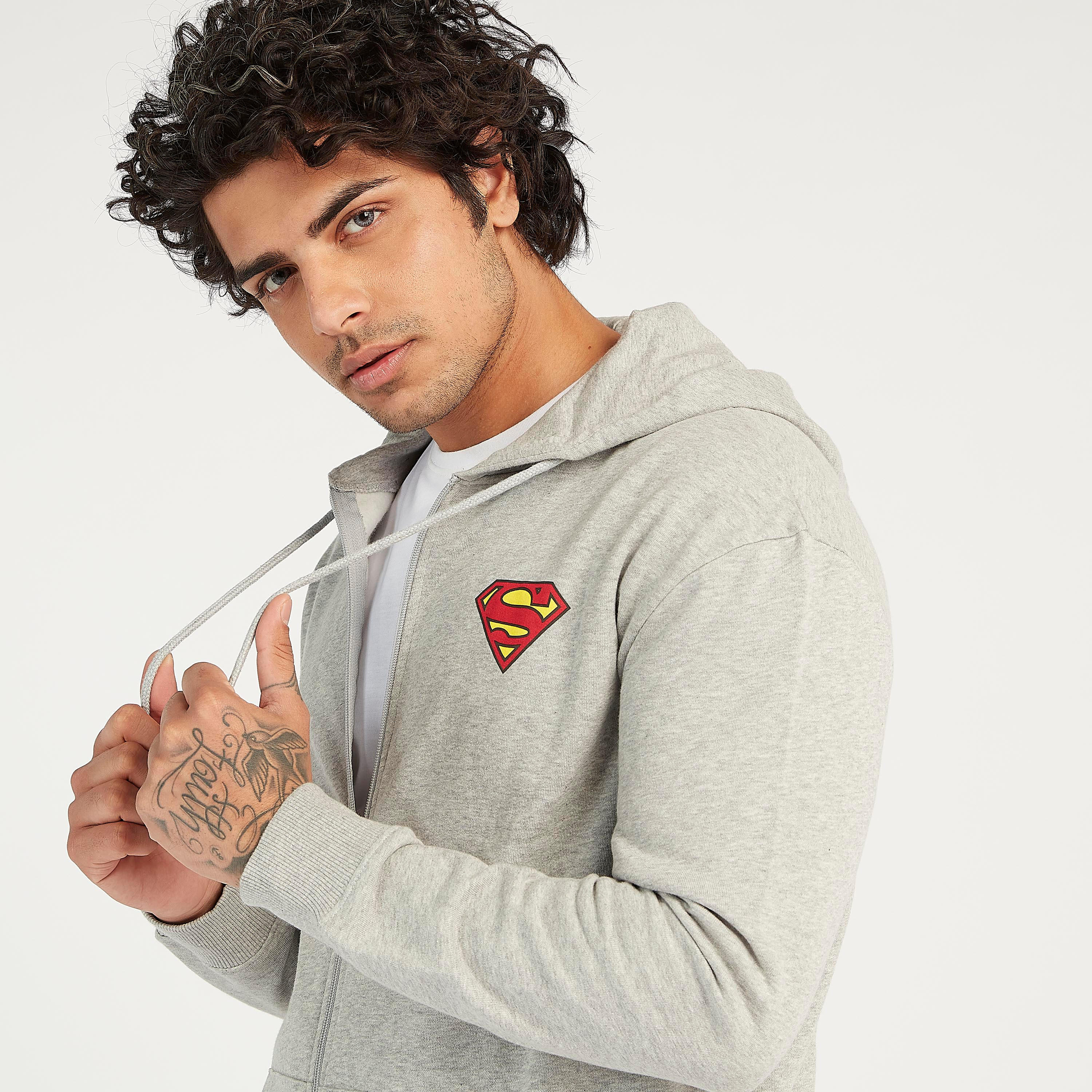 هودي مستدام بأكمام طويلة وجيوب وطبعات سوبر مان-men-winterwear-hoodiesandsweatshirts-image-3