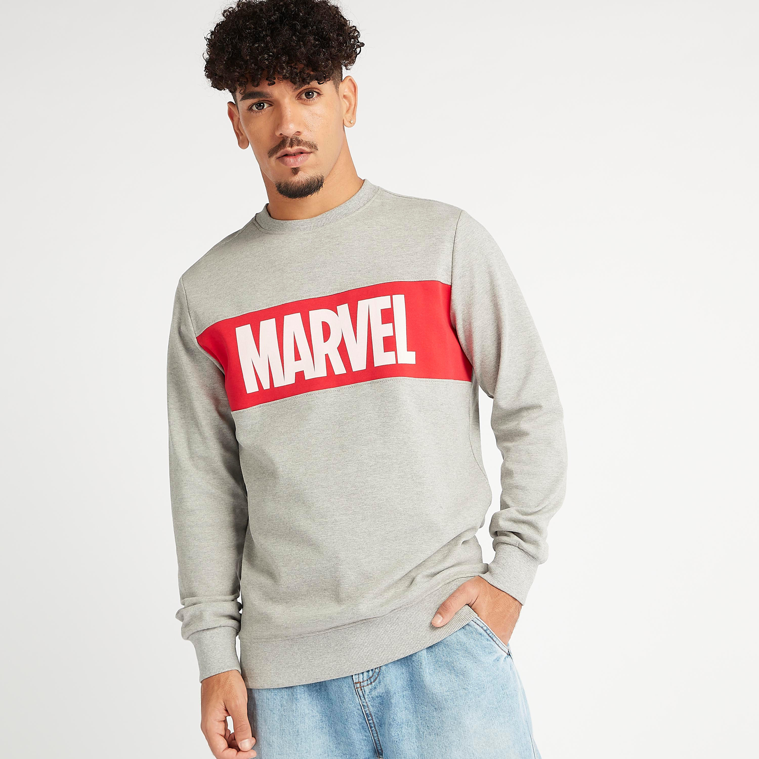 سويت شيرت مستدام بياقة ضيقة وأكمام طويلة وطبعات مارفل-men-winterwear-hoodiesandsweatshirts-image-4