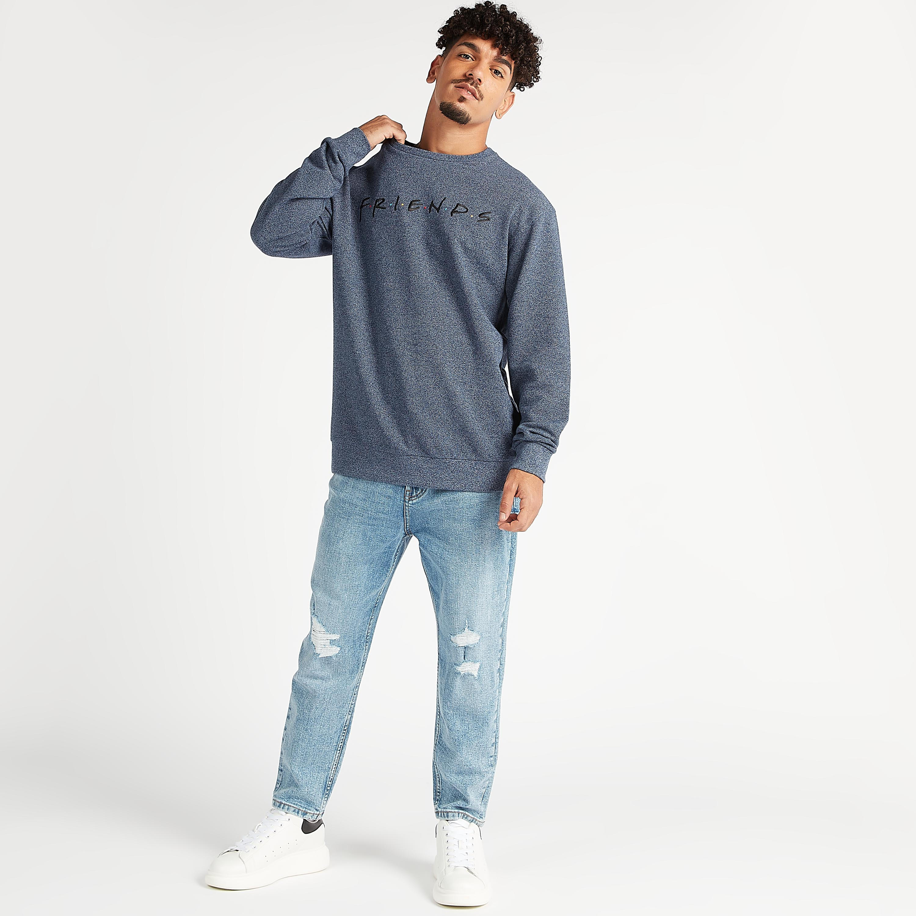 Sustainable Printed Crew Neck Sweatshirt with Long Sleeves-men-winterwear-hoodiesandsweatshirts-image-2