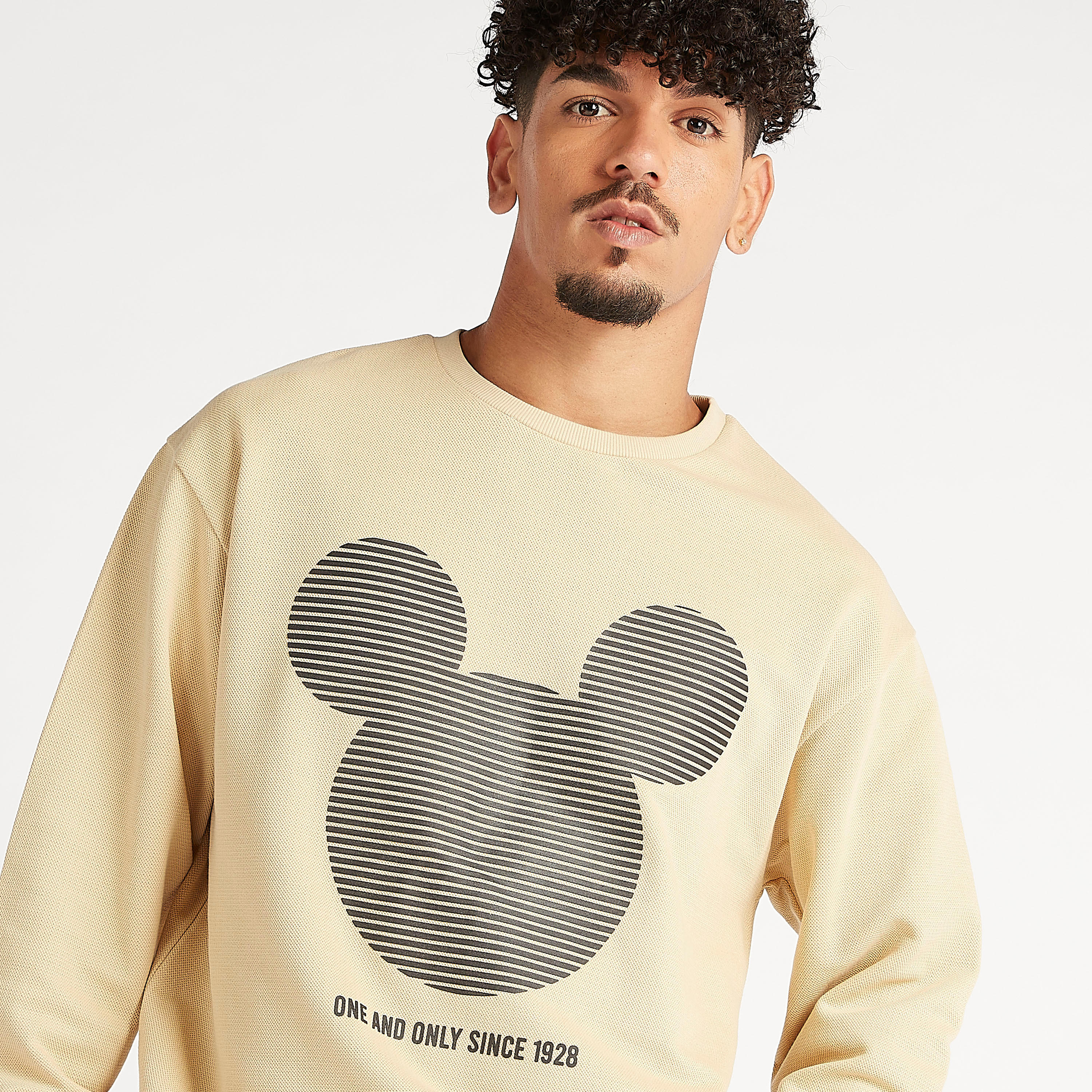 Sustainable Mickey Mouse Print Crew Neck Sweatshirt with Long Sleeves-men-winterwear-hoodiesandsweatshirts-image-3