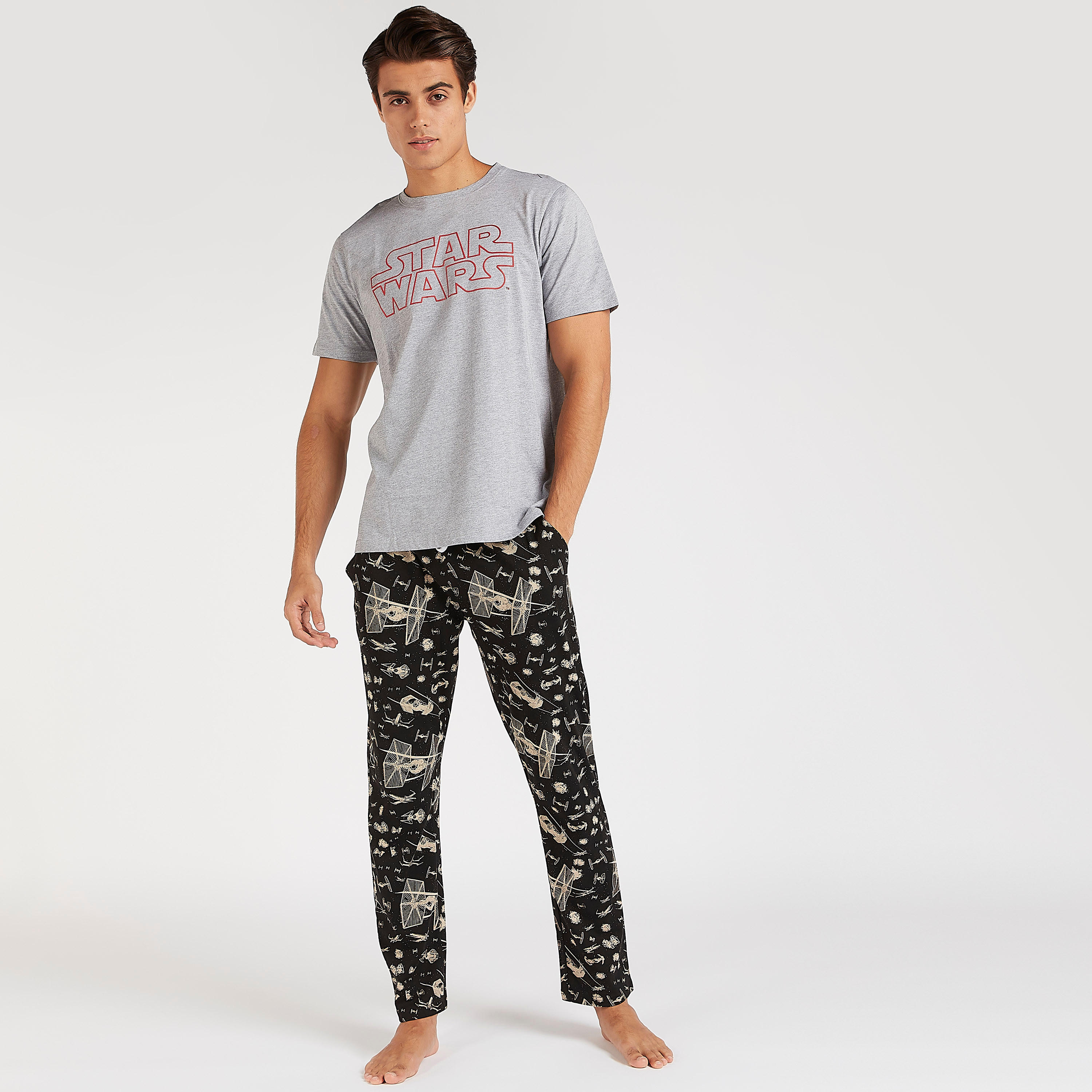 Star Wars Print T-shirt and Full Length Pyjama Set-men-clothing-nightwear-sets-image-1
