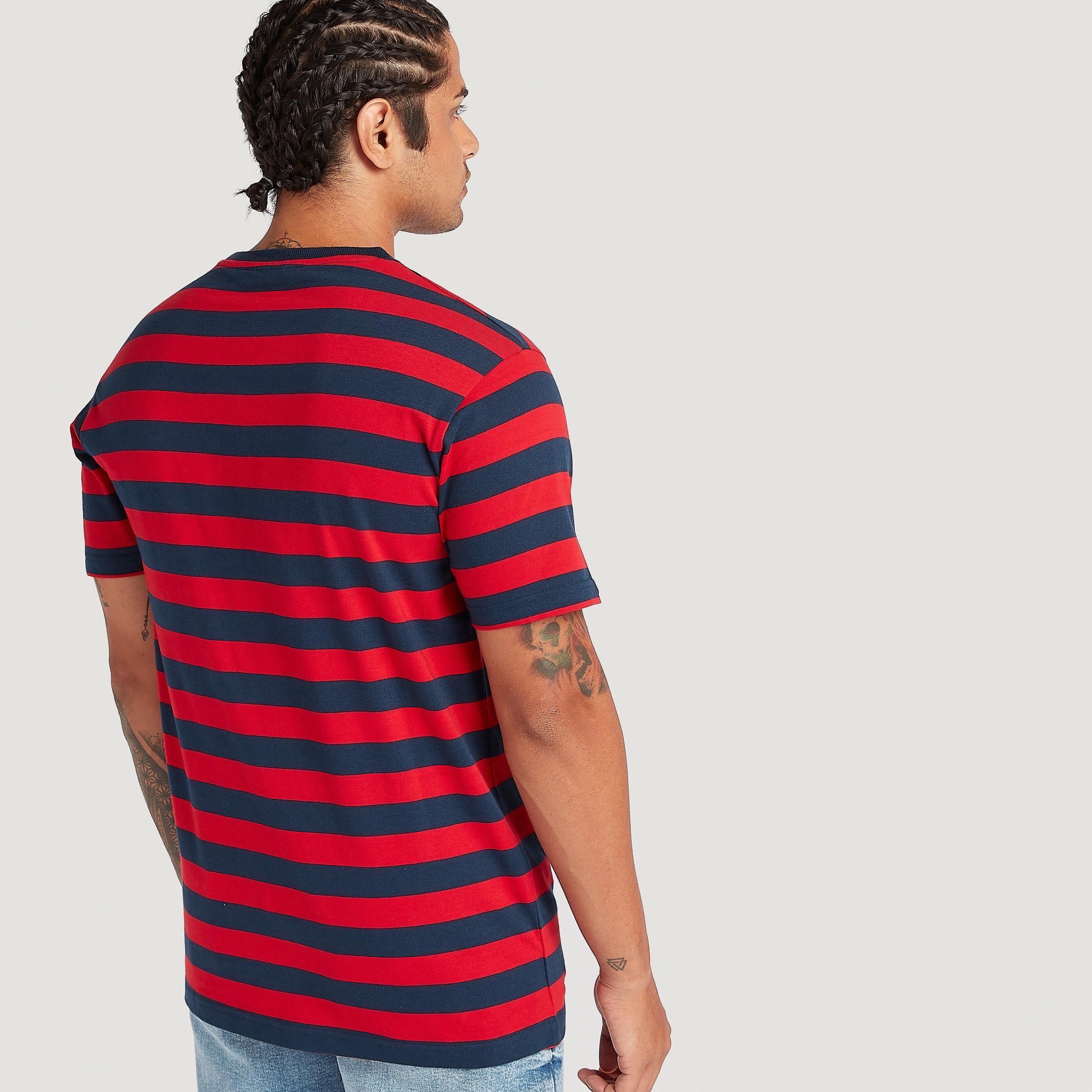 Marvel Striped Crew Neck T-shirt with Short Sleeves-men-clothing-tshirtsandpolos-tshirts-image-4