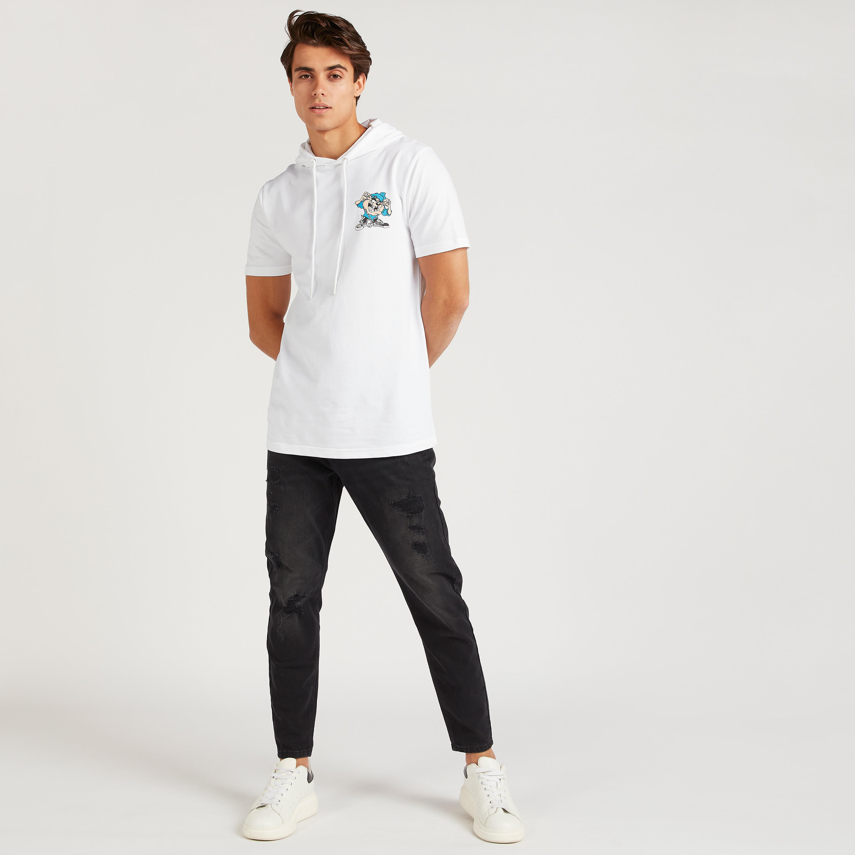 Jammin Print Hooded T-shirt with Short Sleeves-men-clothing-tshirtsandpolos-tshirts-image-2