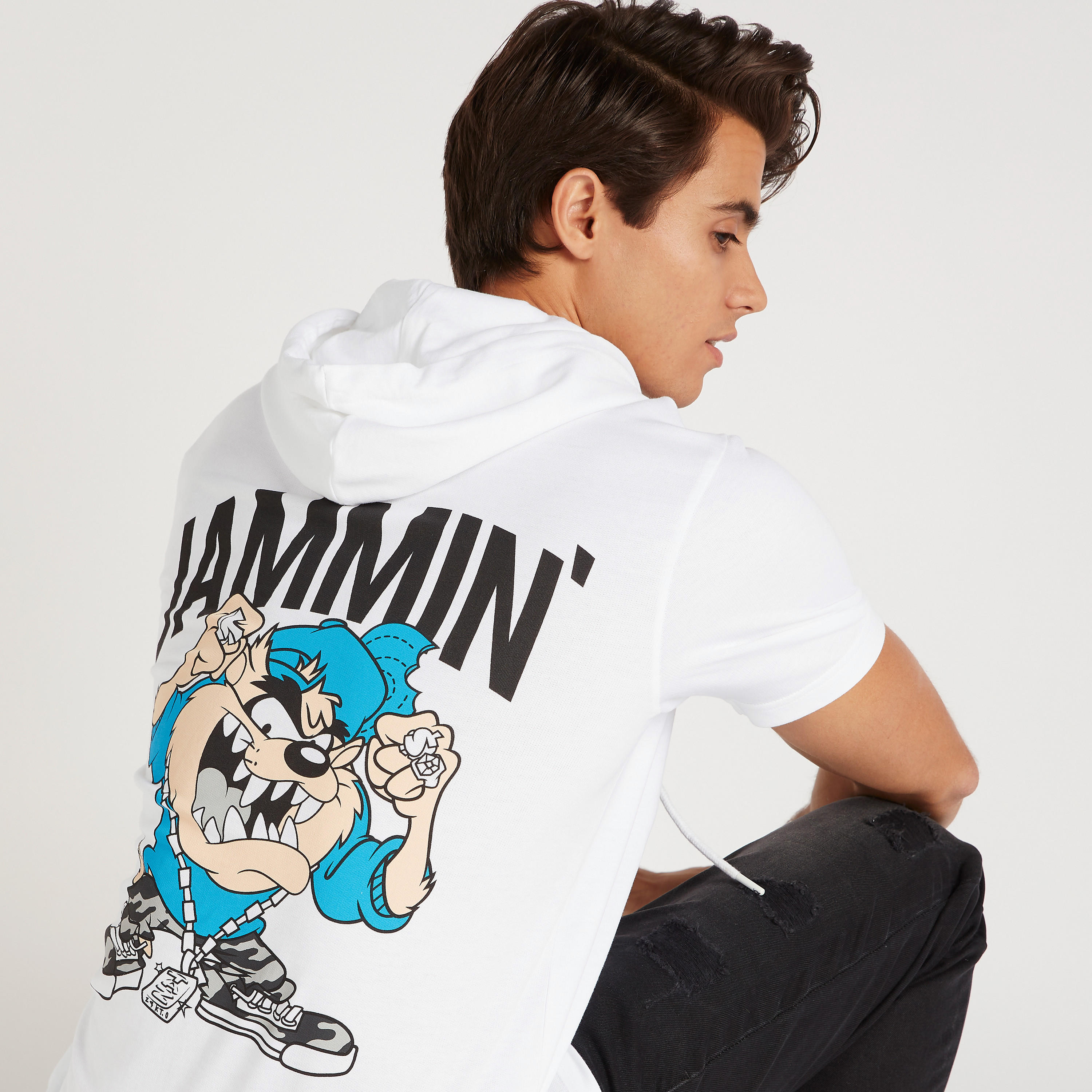 Jammin Print Hooded T-shirt with Short Sleeves-men-clothing-tshirtsandpolos-tshirts-image-3