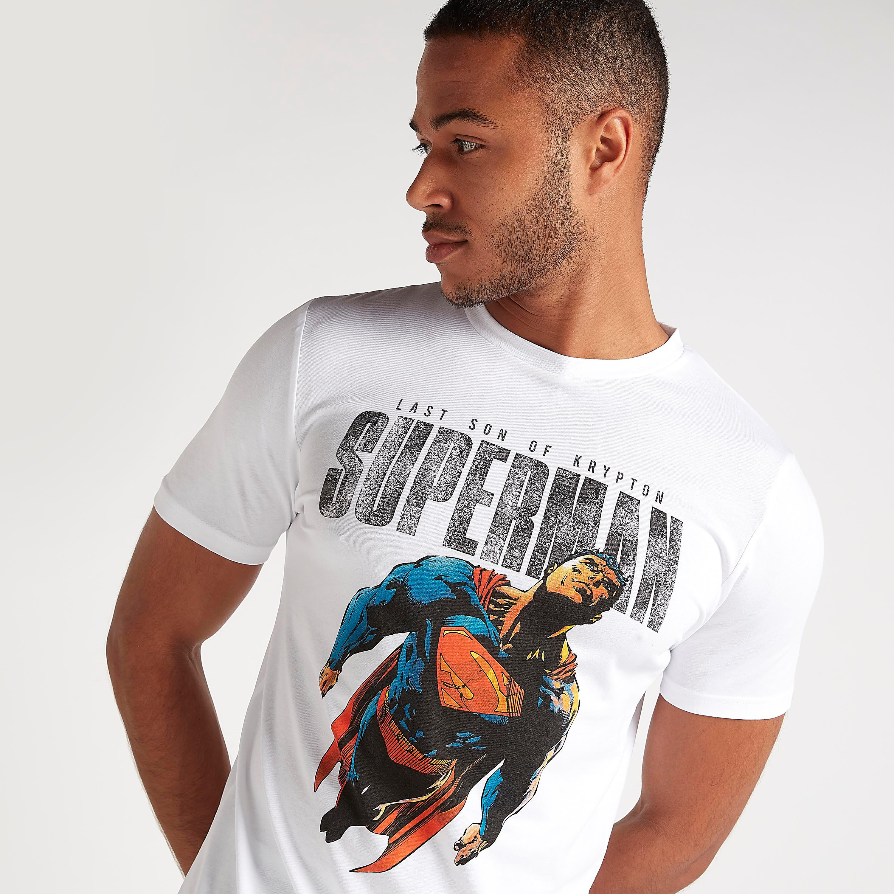 Superman Print Crew Neck T-shirt with Short Sleeves-men-clothing-tshirtsandpolos-tshirts-image-6