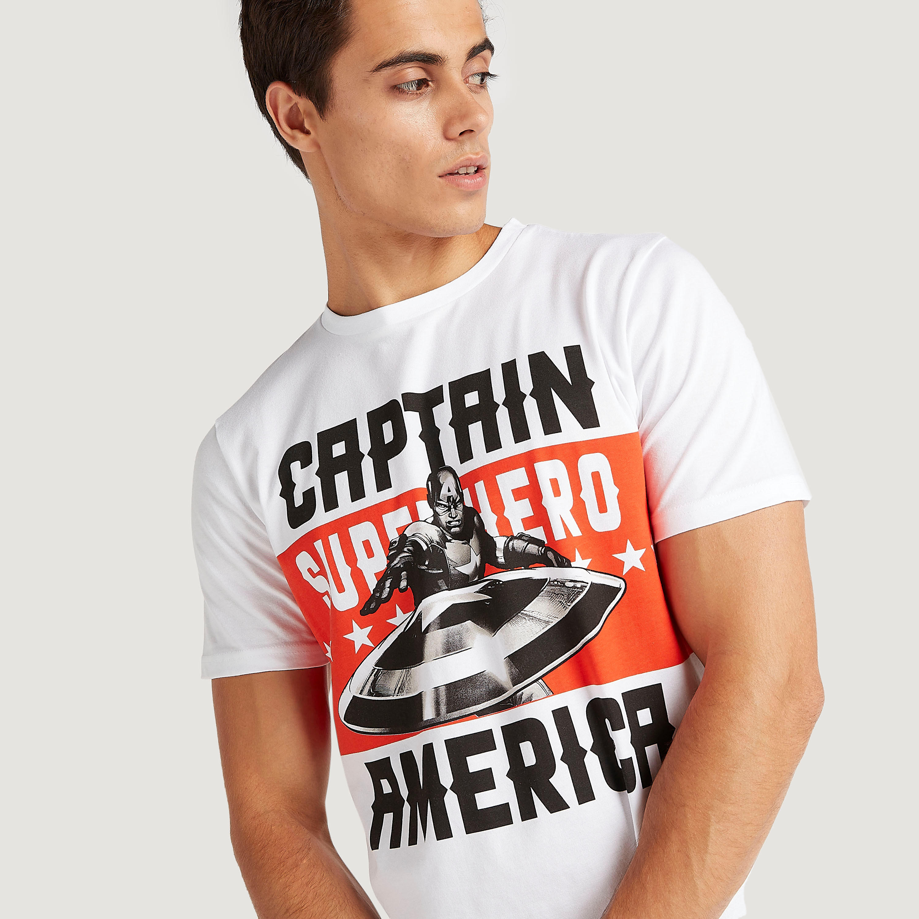 Captain America Print T-shirt with Short Sleeves-men-clothing-tshirtsandpolos-tshirts-image-3