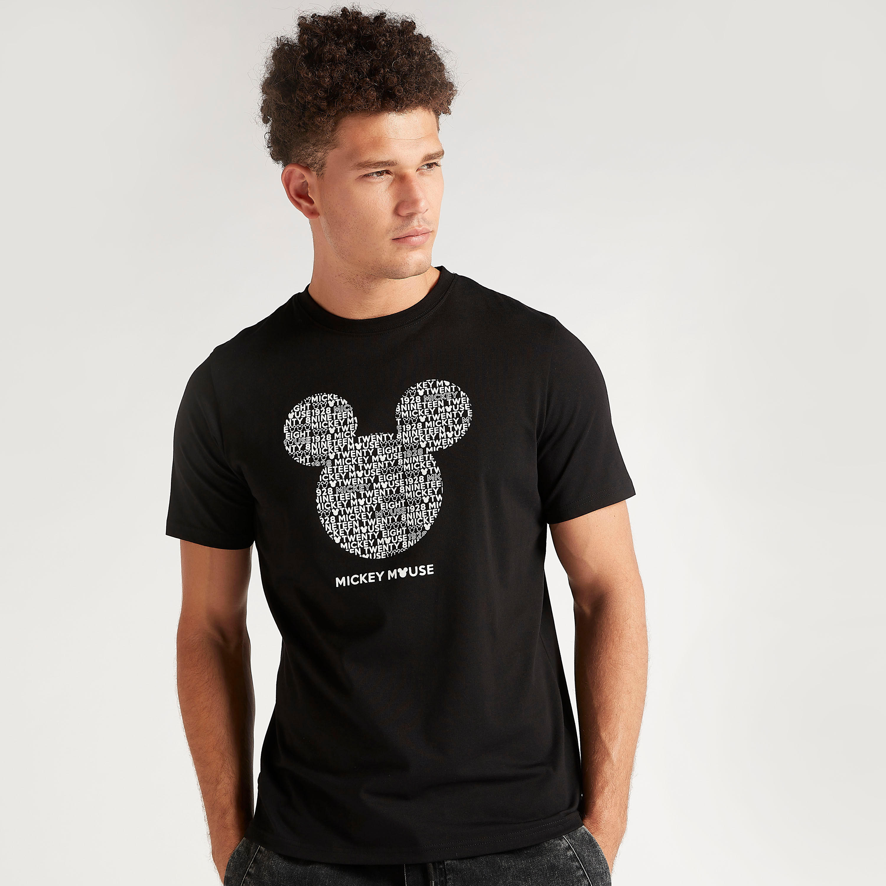 Mickey Mouse Print T-shirt with Crew Neck-men-clothing-tshirtsandpolos-tshirts-image-1