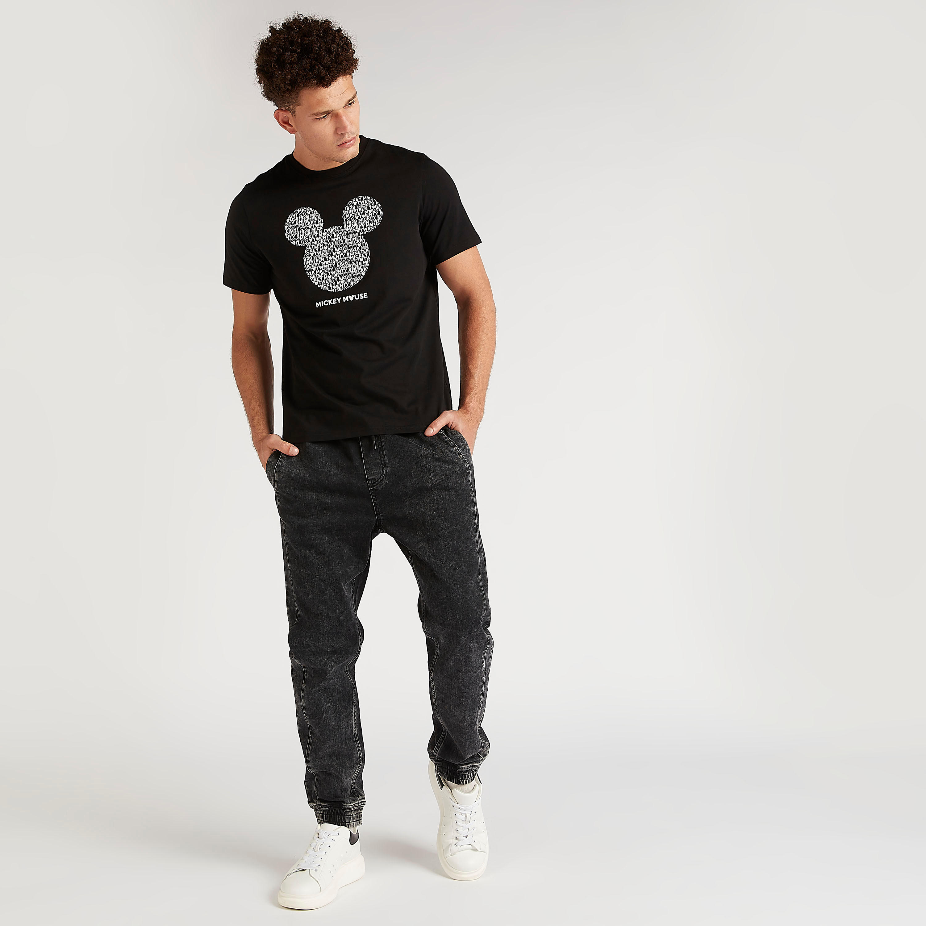 Mickey Mouse Print T-shirt with Crew Neck-men-clothing-tshirtsandpolos-tshirts-image-2