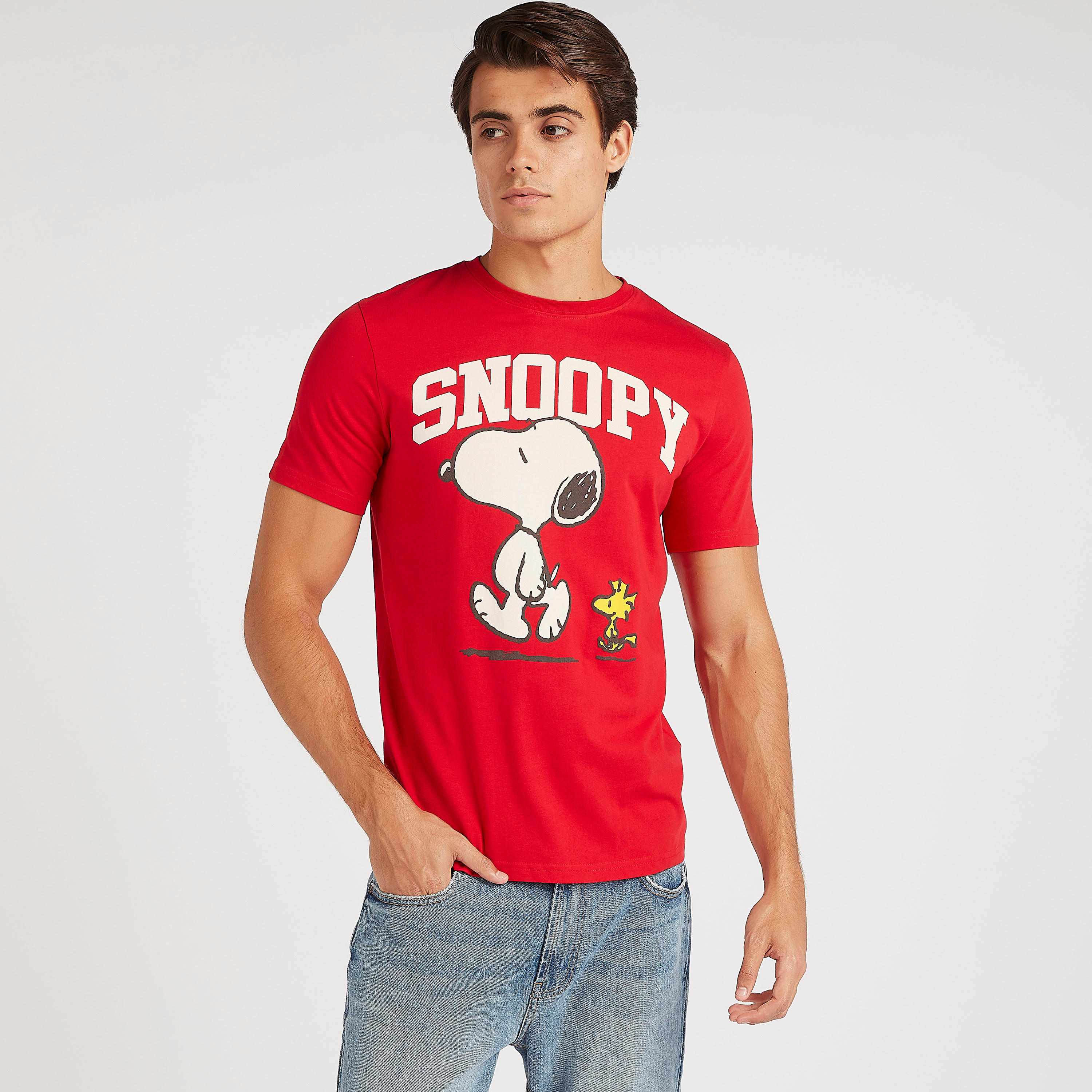 Graphic Print Crew Neck T-shirt with Short Sleeves-men-clothing-tshirtsandpolos-tshirts-image-1