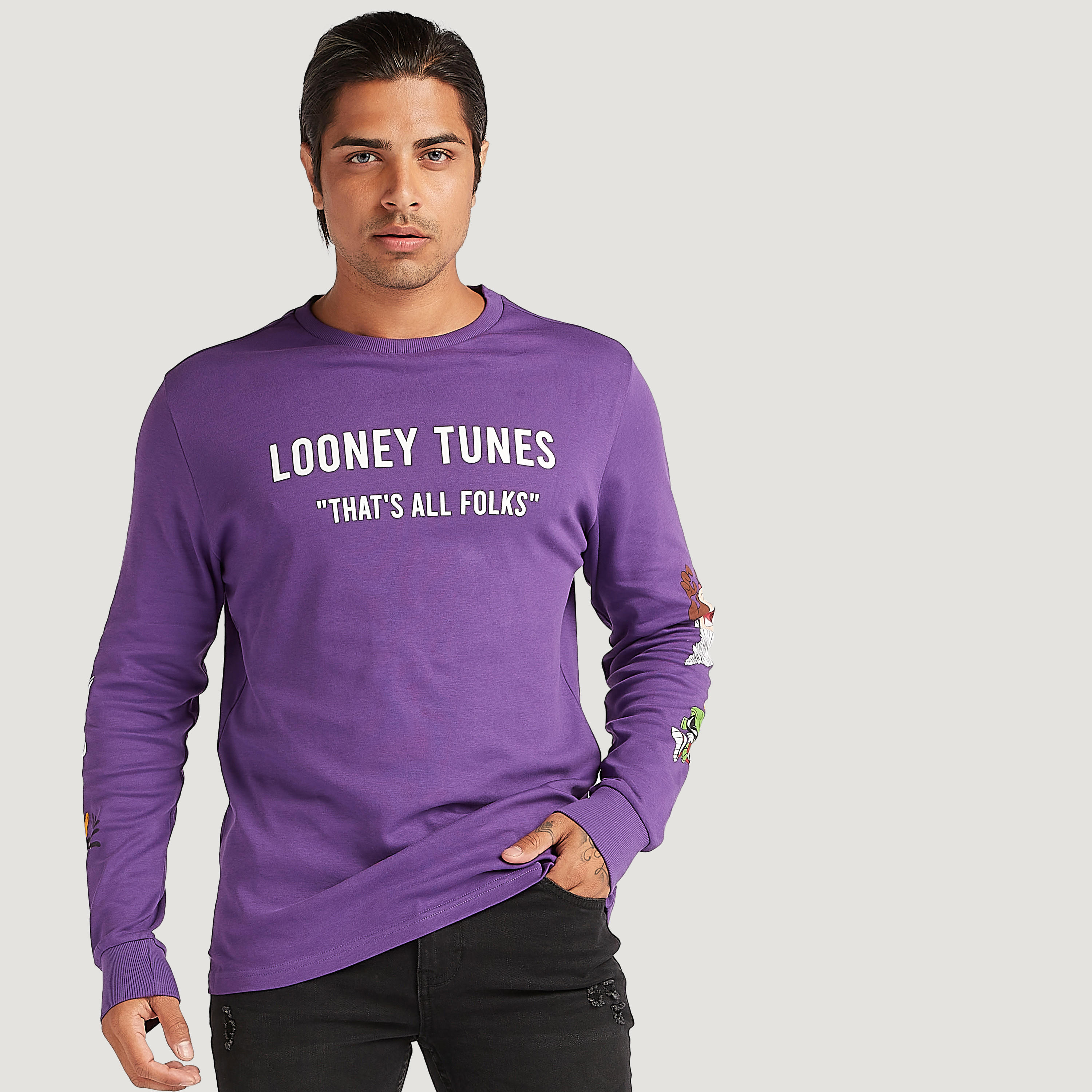 Printed Crew Neck Sweatshirt with Long Sleeves-men-winterwear-hoodiesandsweatshirts-image-1