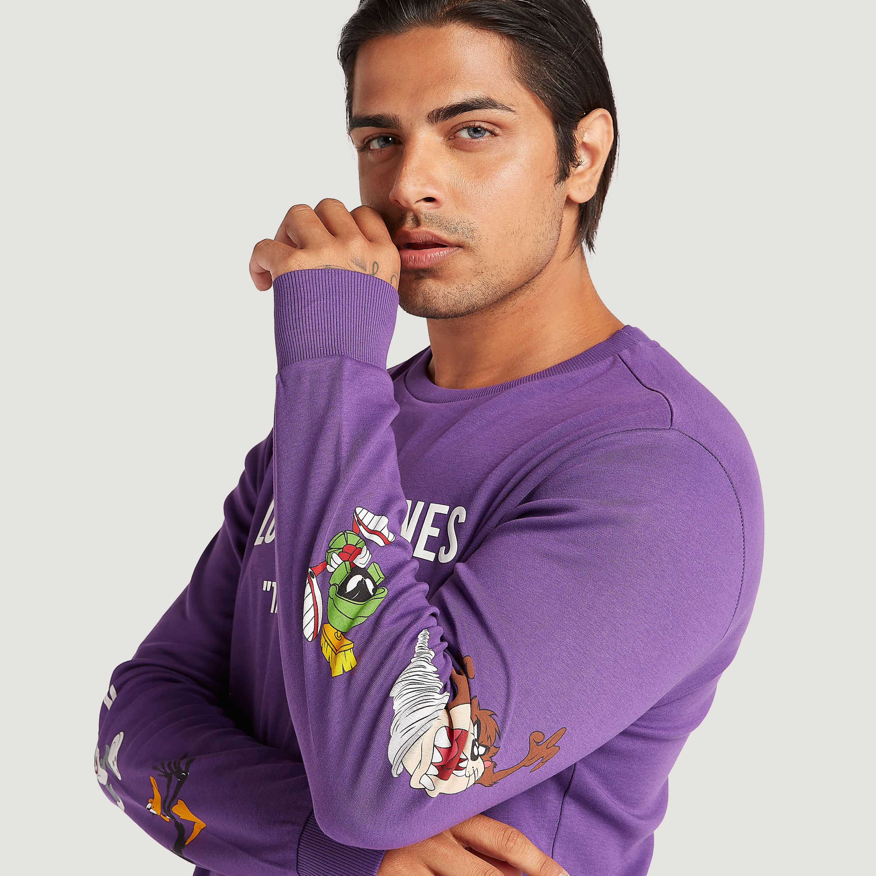Printed Crew Neck Sweatshirt with Long Sleeves-men-winterwear-hoodiesandsweatshirts-image-3