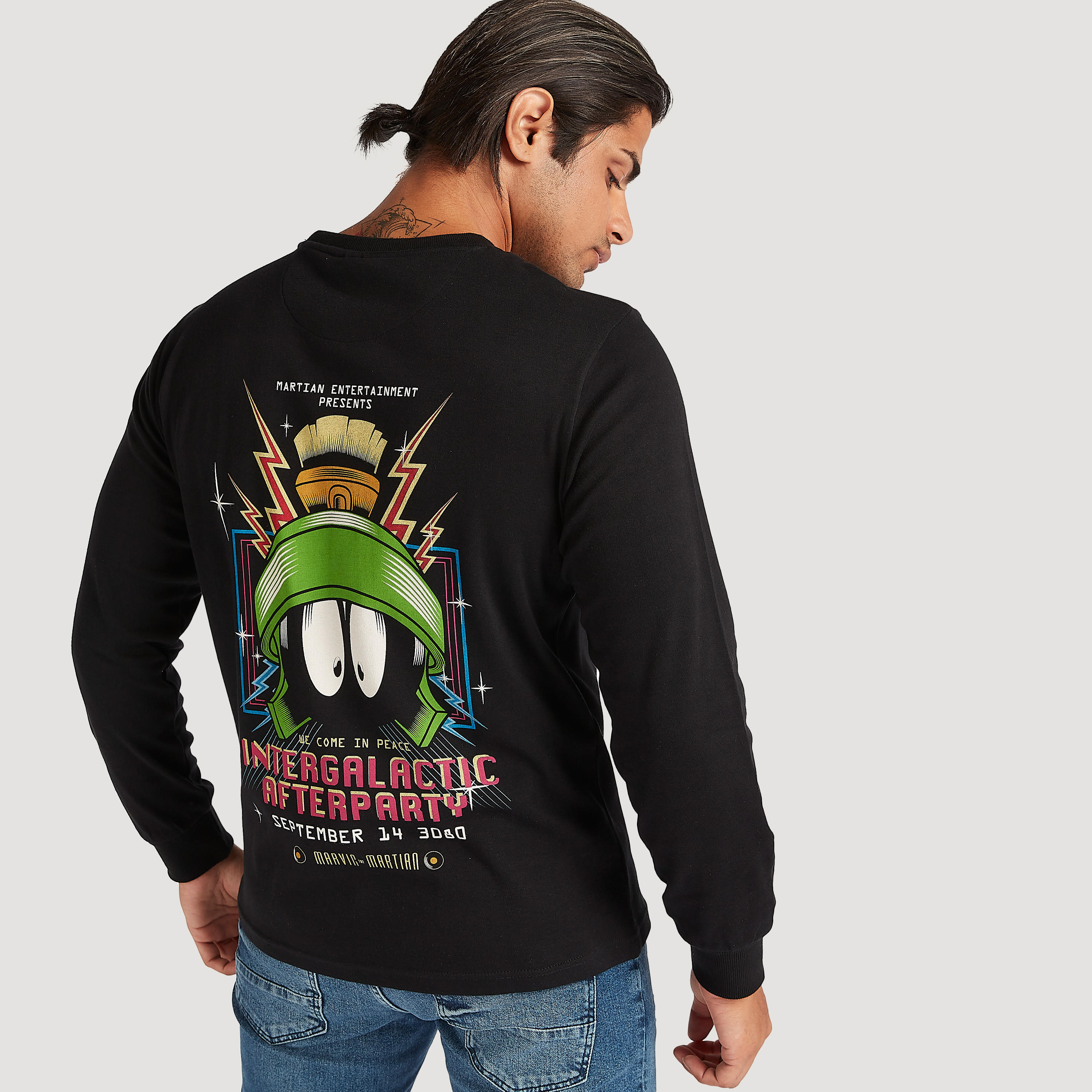 Printed Crew Neck Sweatshirt with Long Sleeves-men-winterwear-hoodiesandsweatshirts-image-4