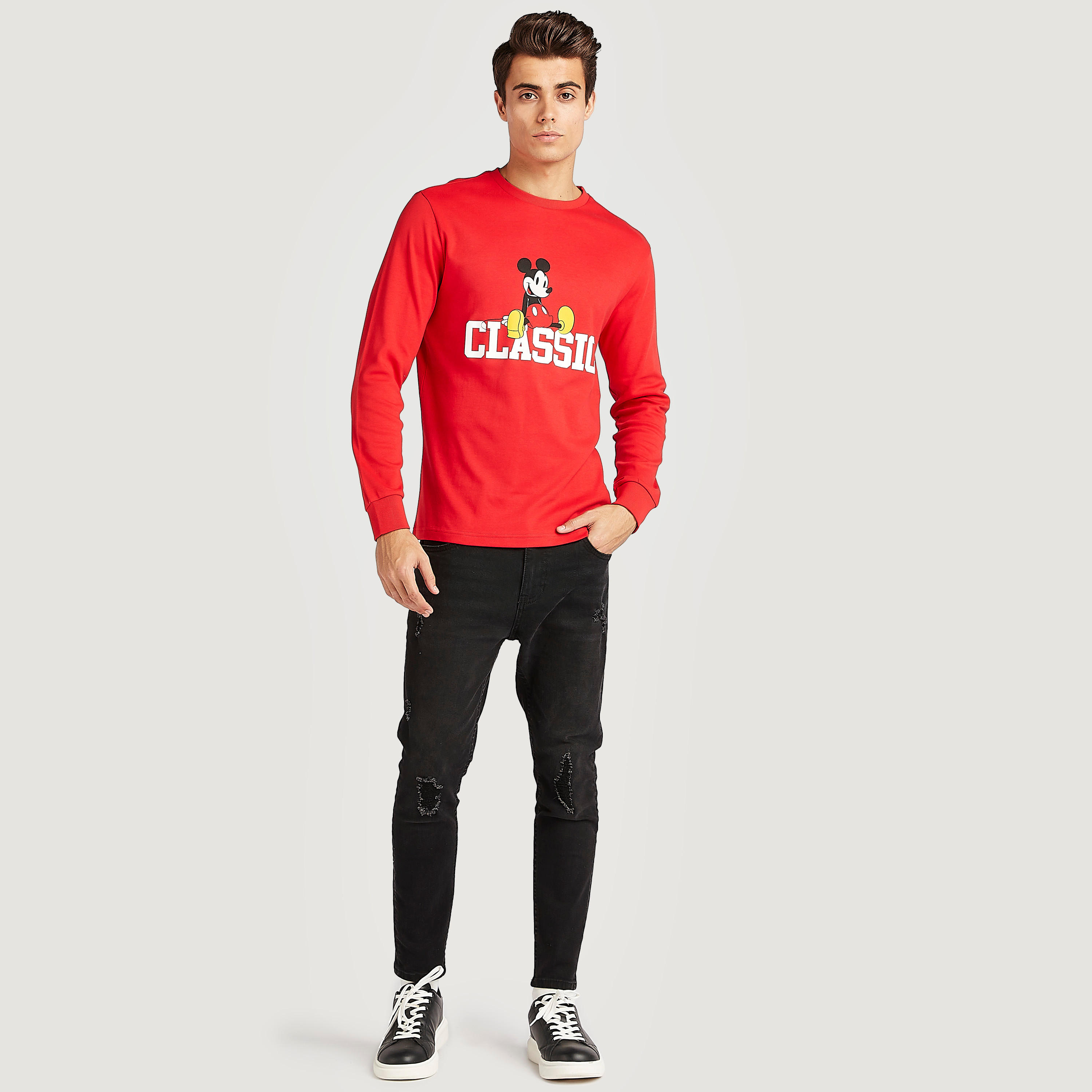 تيشيرت بأكمام طويلة وطبعات ميكي ماوس-men-clothing-tshirtsandpolos-tshirts-image-2