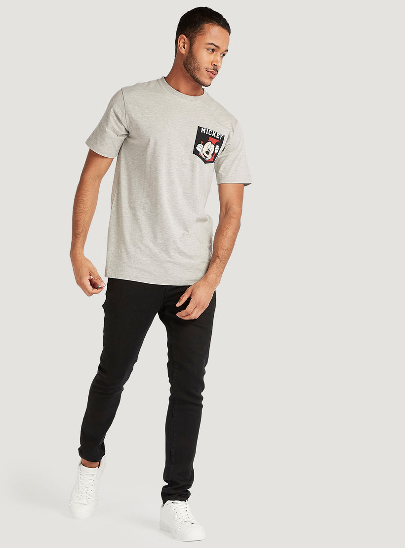 Mickey Mouse Print T-shirt with Short Sleeves-men-clothing-tshirtsandpolos-tshirts-image-2
