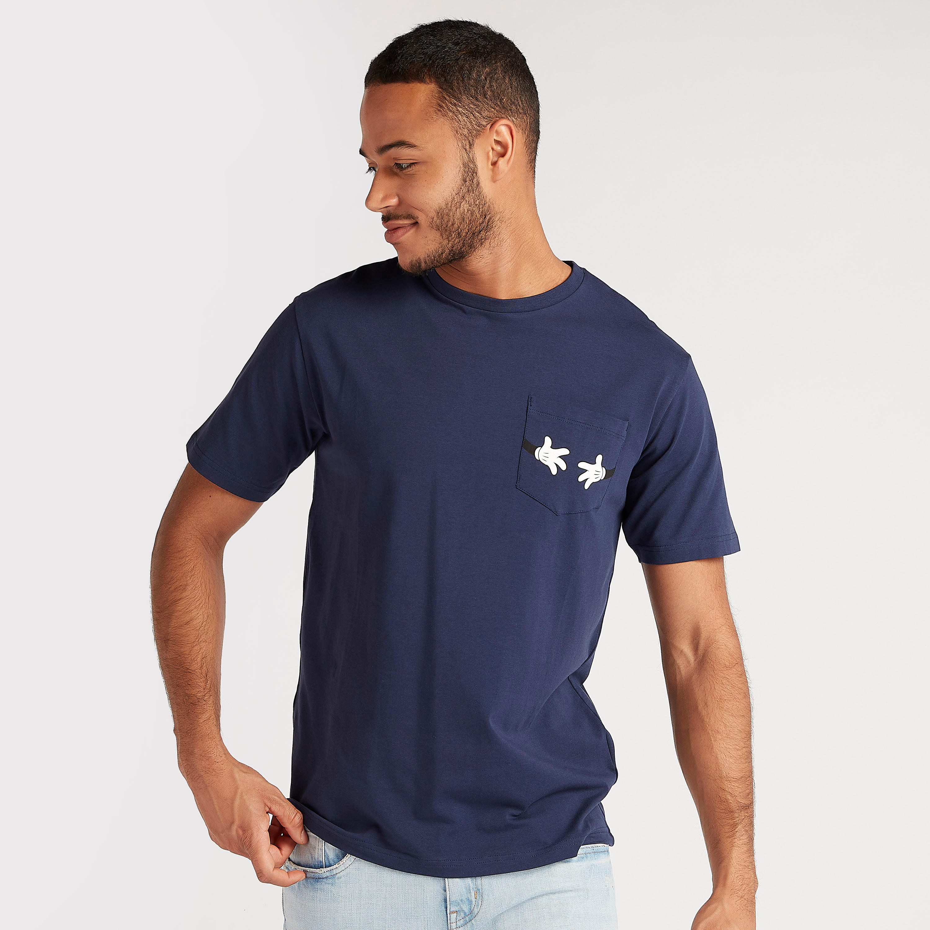 Mickey Mouse Print T-shirt with Short Sleeves-men-clothing-tshirtsandpolos-tshirts-image-1