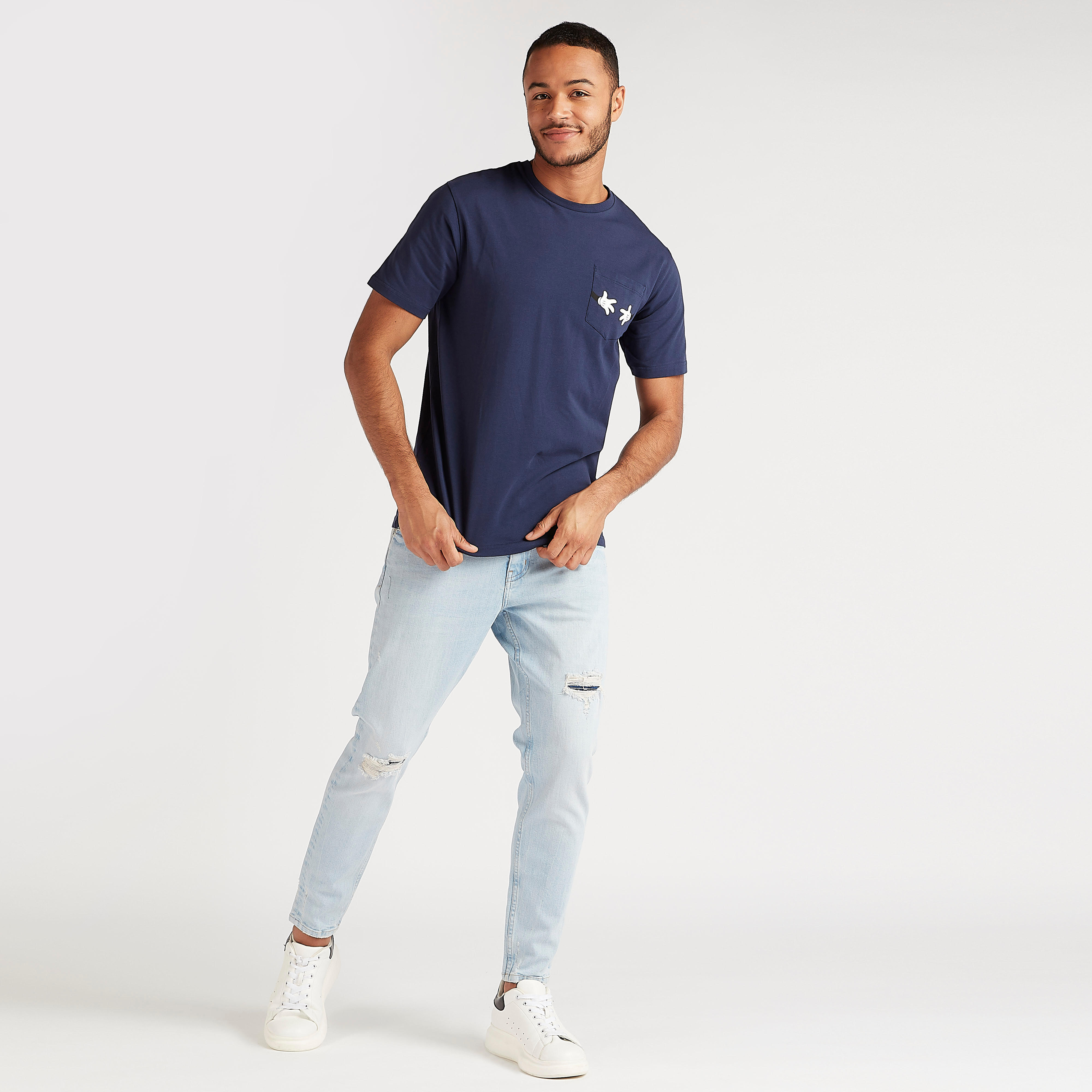 Mickey Mouse Print T-shirt with Short Sleeves-men-clothing-tshirtsandpolos-tshirts-image-2