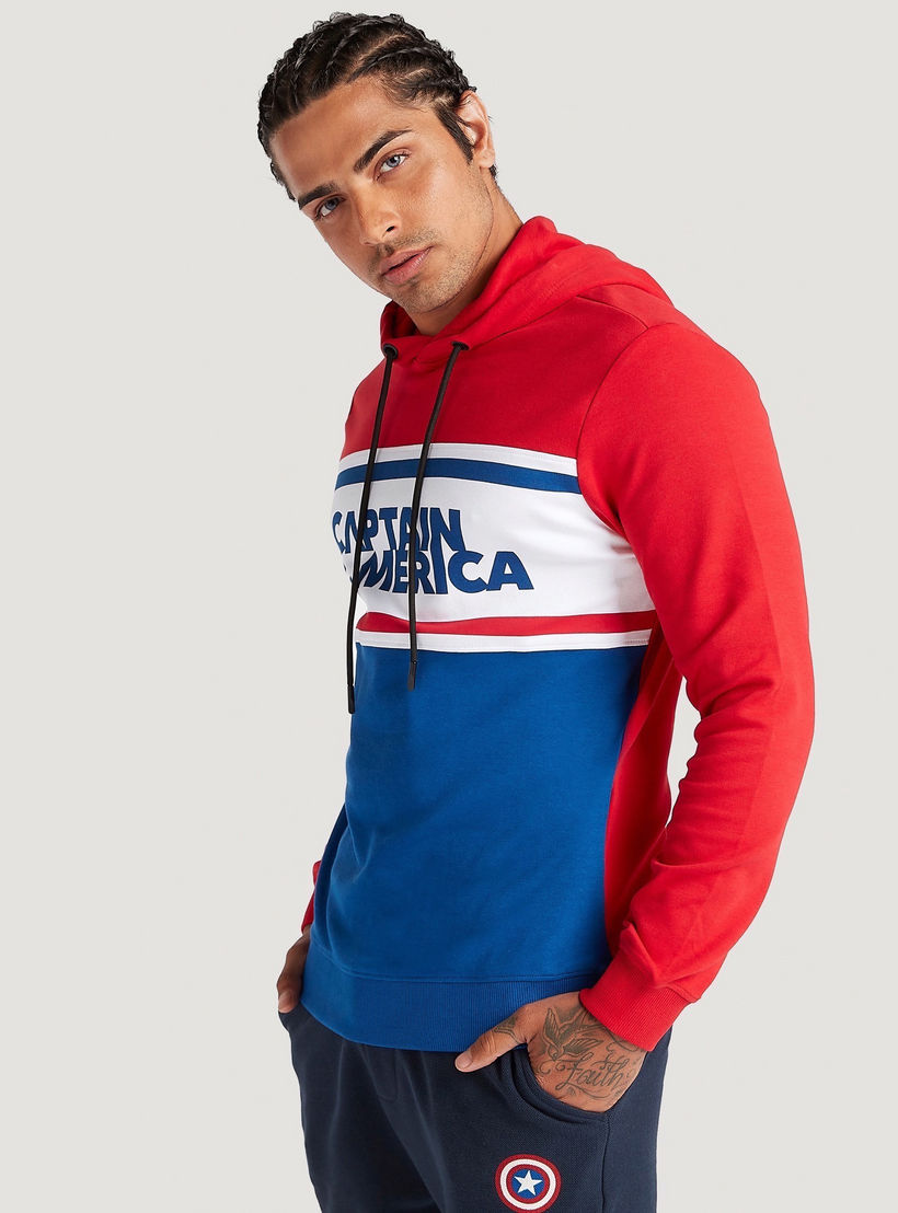 هودي بأكمام طويلة وطبعات كابتن أمريكا-men-winterwear-hoodiesandsweatshirts-image-1