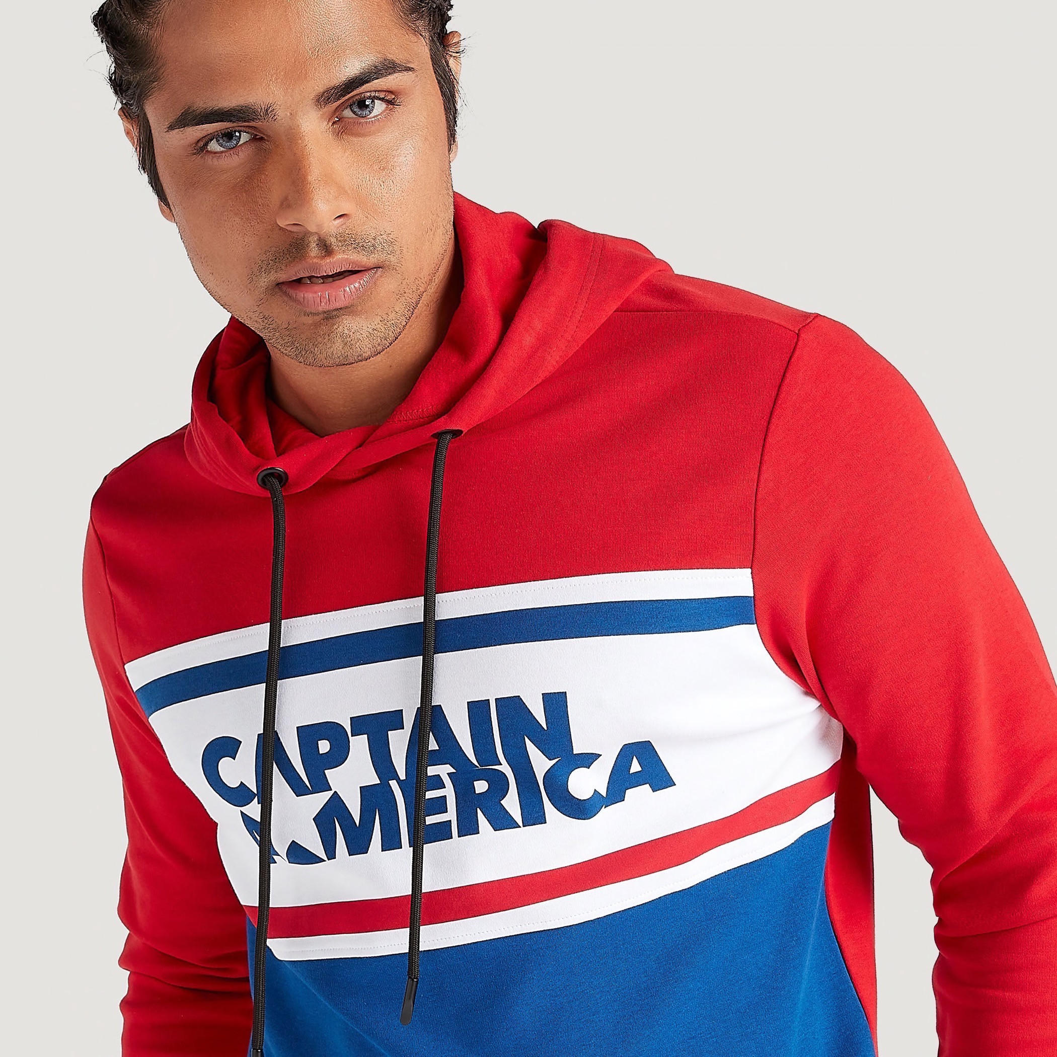 هودي بأكمام طويلة وطبعات كابتن أمريكا-men-winterwear-hoodiesandsweatshirts-image-3