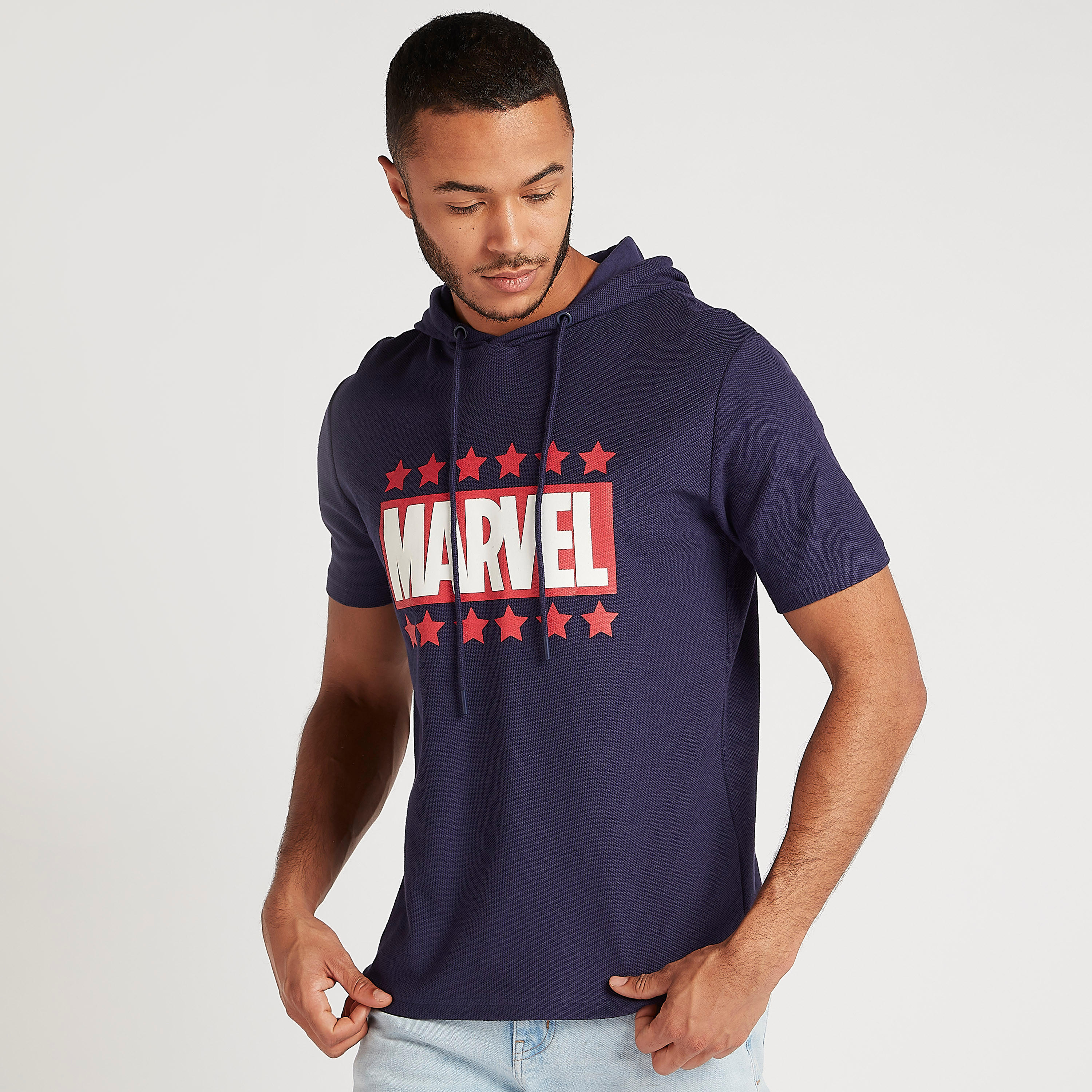 Marvel Print Hooded T-shirt with Short Sleeves-men-clothing-tshirtsandpolos-tshirts-image-5