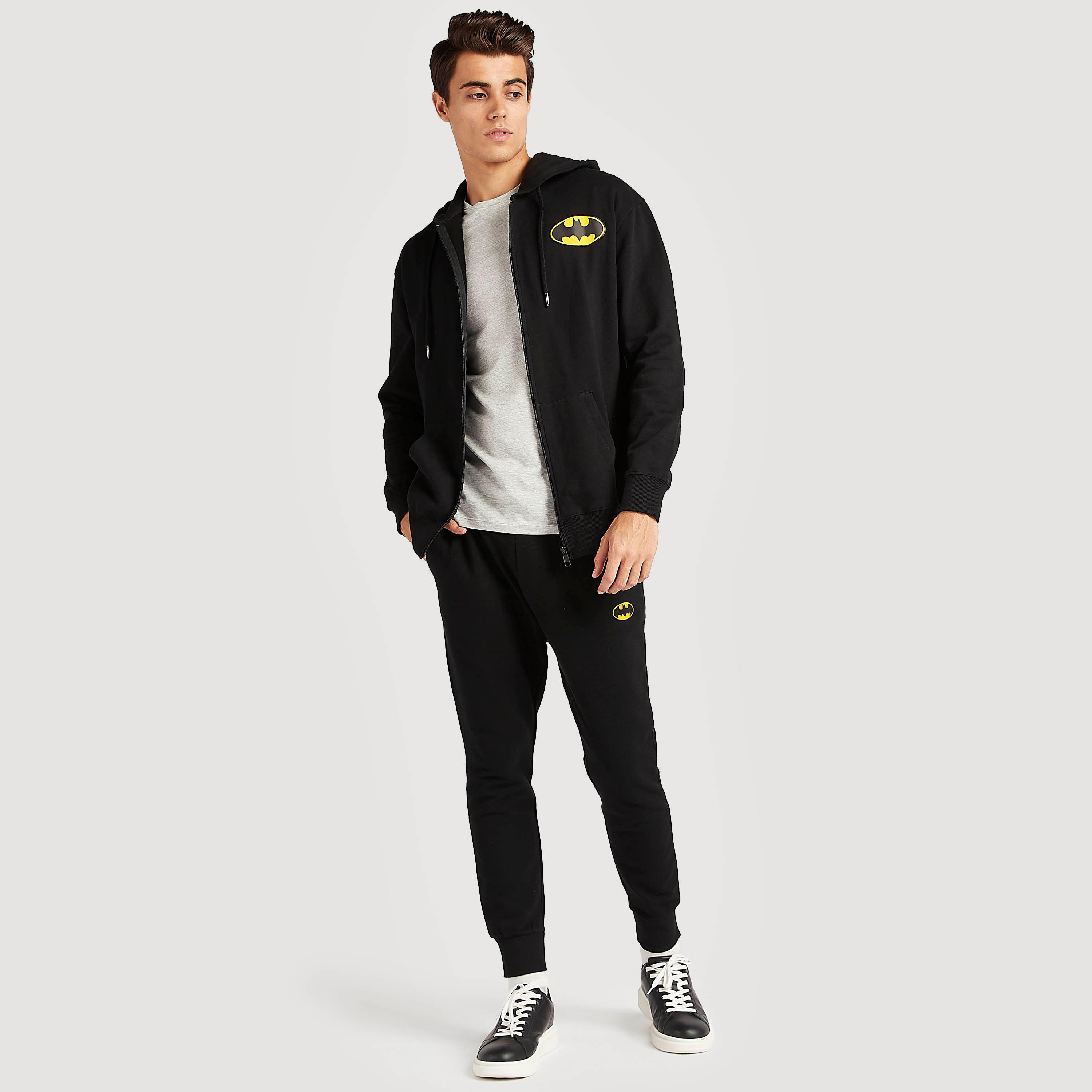 Batman Logo Print Joggers with Drawstring Closure-men-clothing-bottoms-joggers-image-2