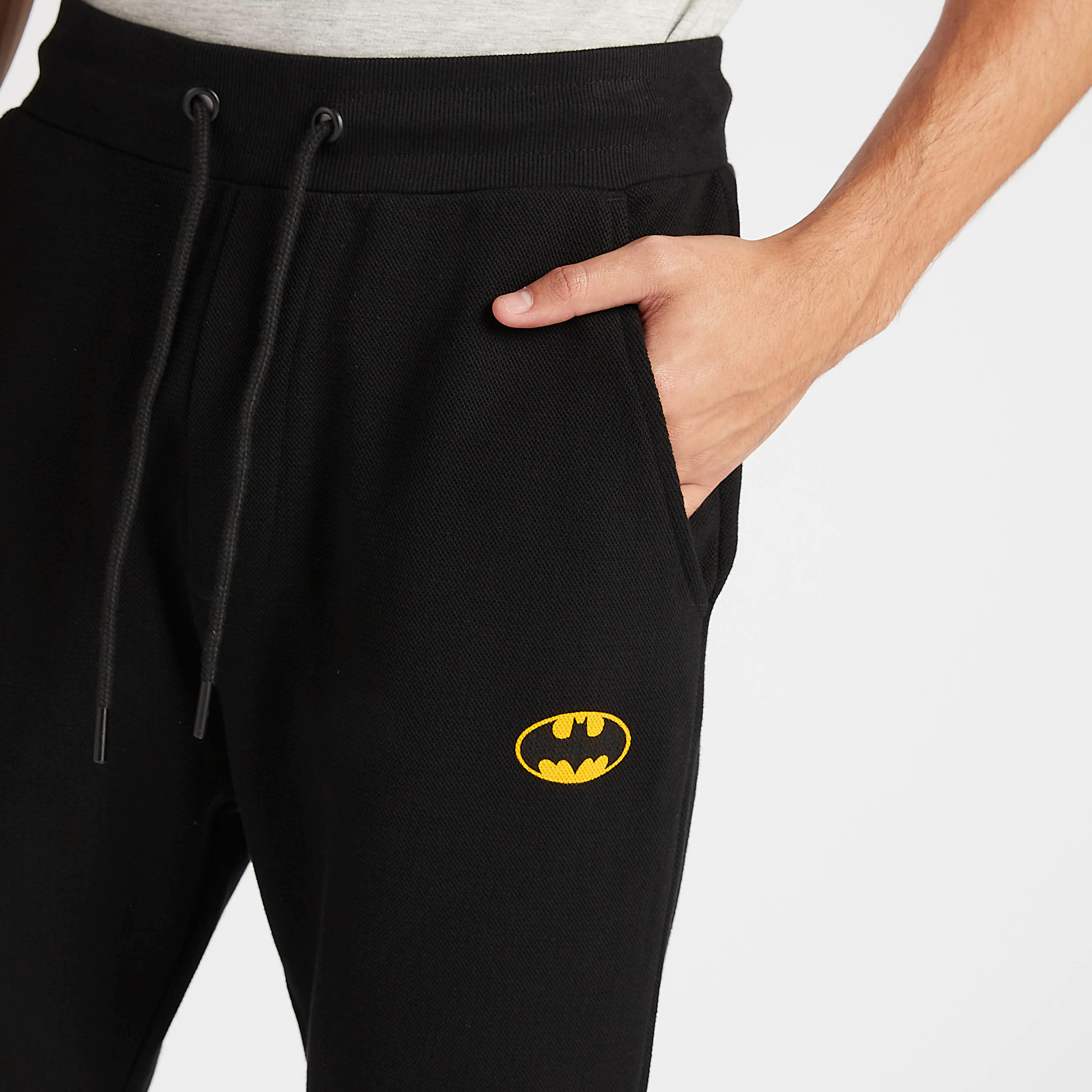 Batman Logo Print Joggers with Drawstring Closure-men-clothing-bottoms-joggers-image-3