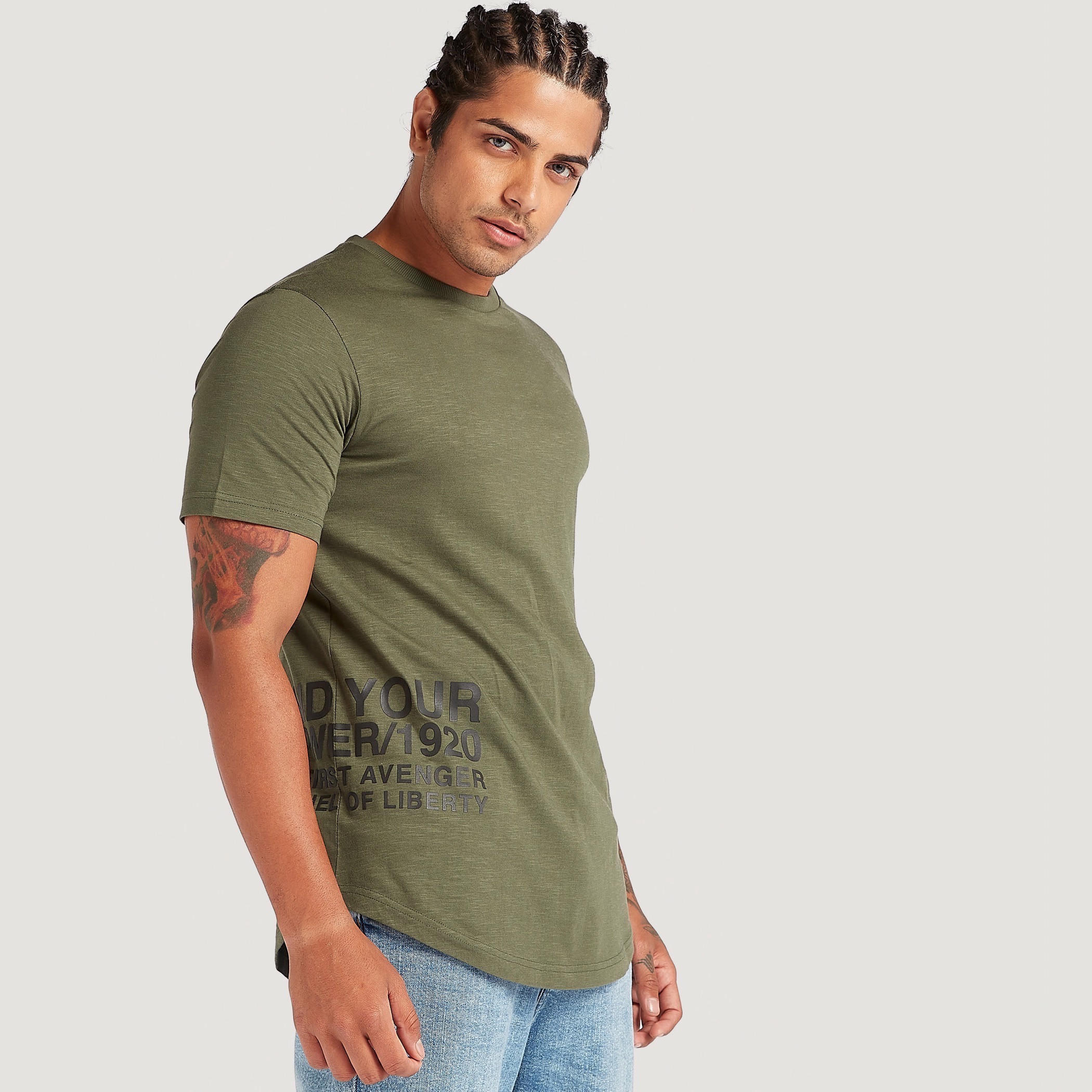 Printed Crew Neck T-shirt with Short Sleeves-men-clothing-tshirtsandpolos-tshirts-image-1