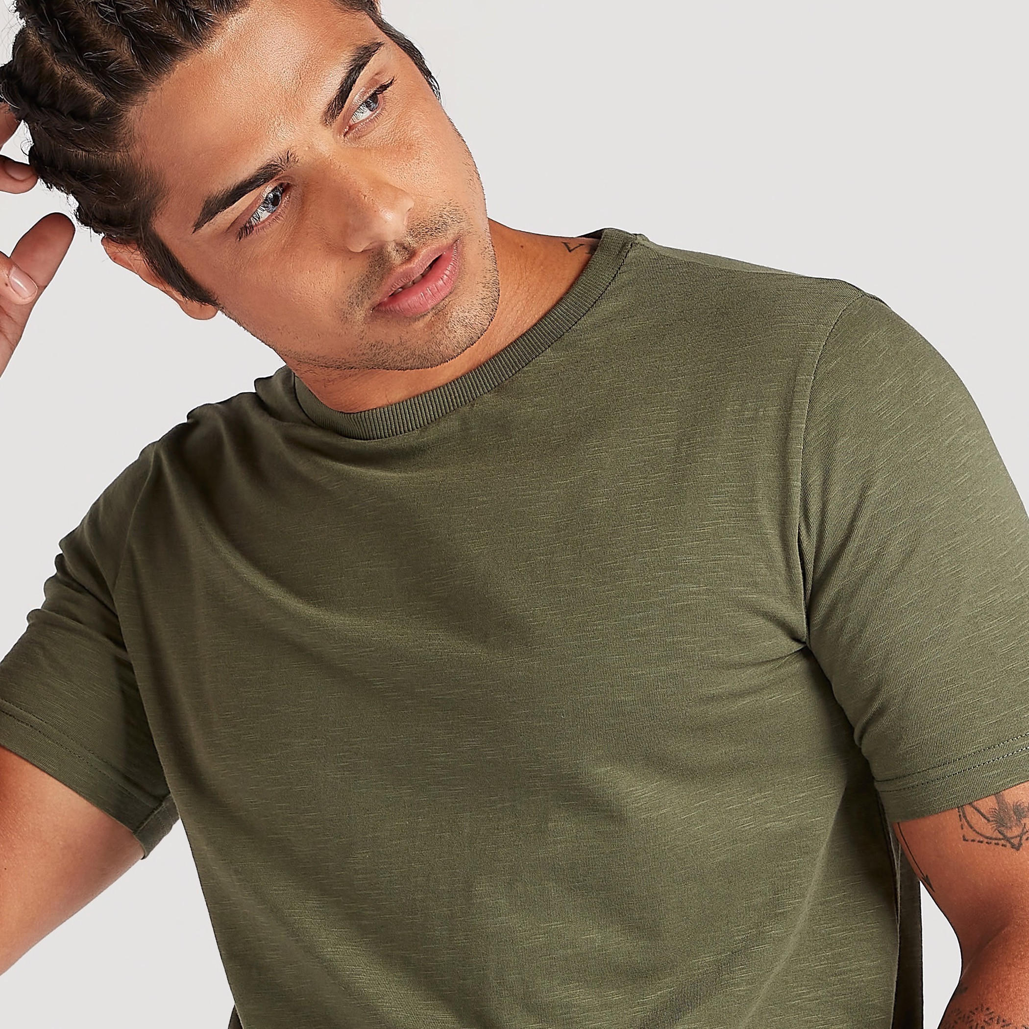 Printed Crew Neck T-shirt with Short Sleeves-men-clothing-tshirtsandpolos-tshirts-image-3