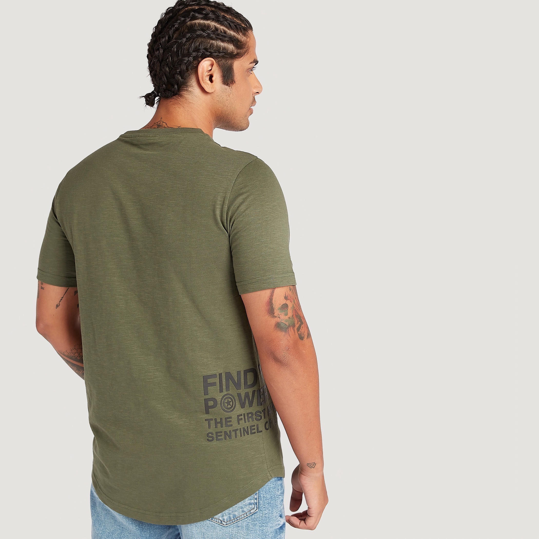 Printed Crew Neck T-shirt with Short Sleeves-men-clothing-tshirtsandpolos-tshirts-image-4