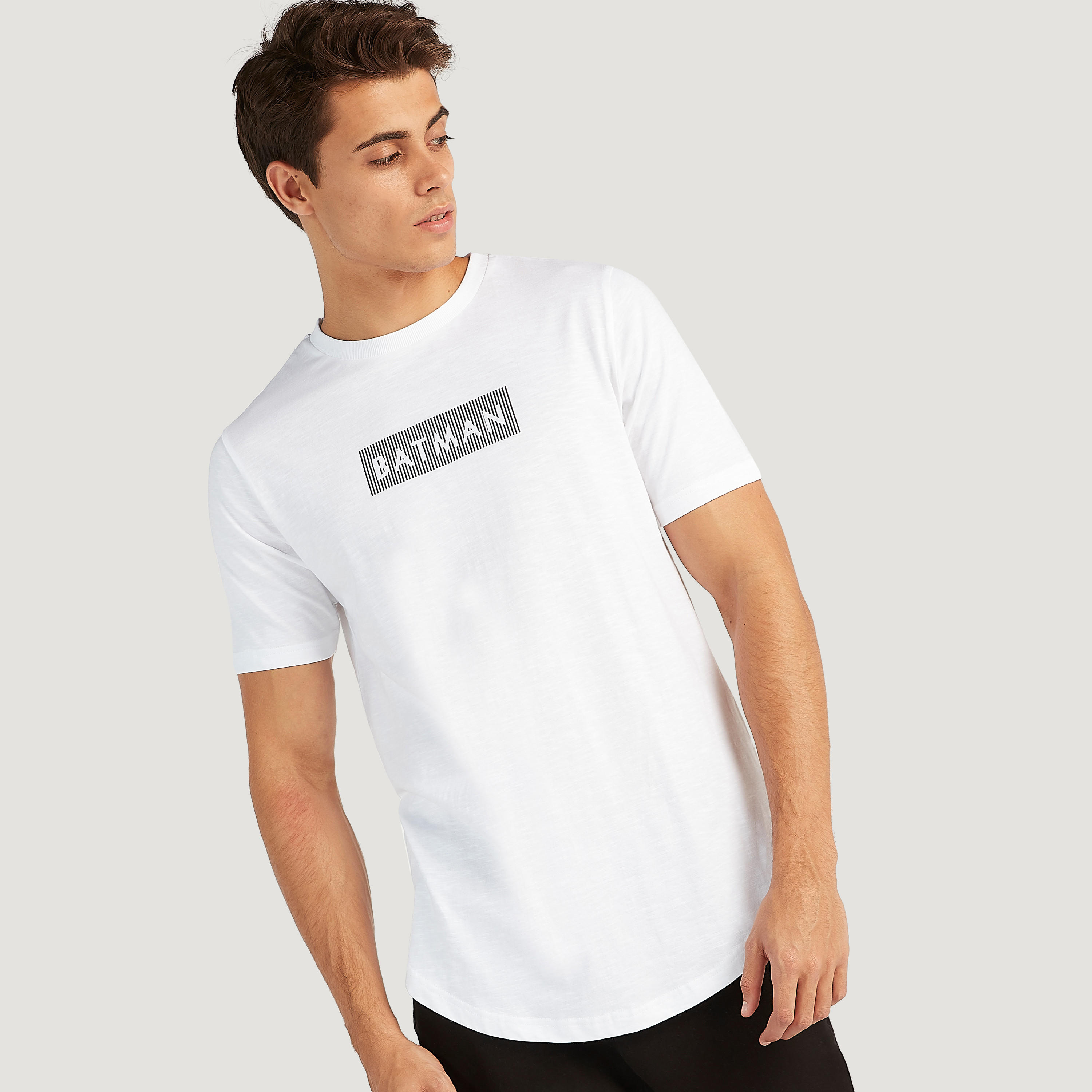 Batman Print Crew Neck T-shirt with Short Sleeves-men-clothing-tshirtsandpolos-tshirts-image-1