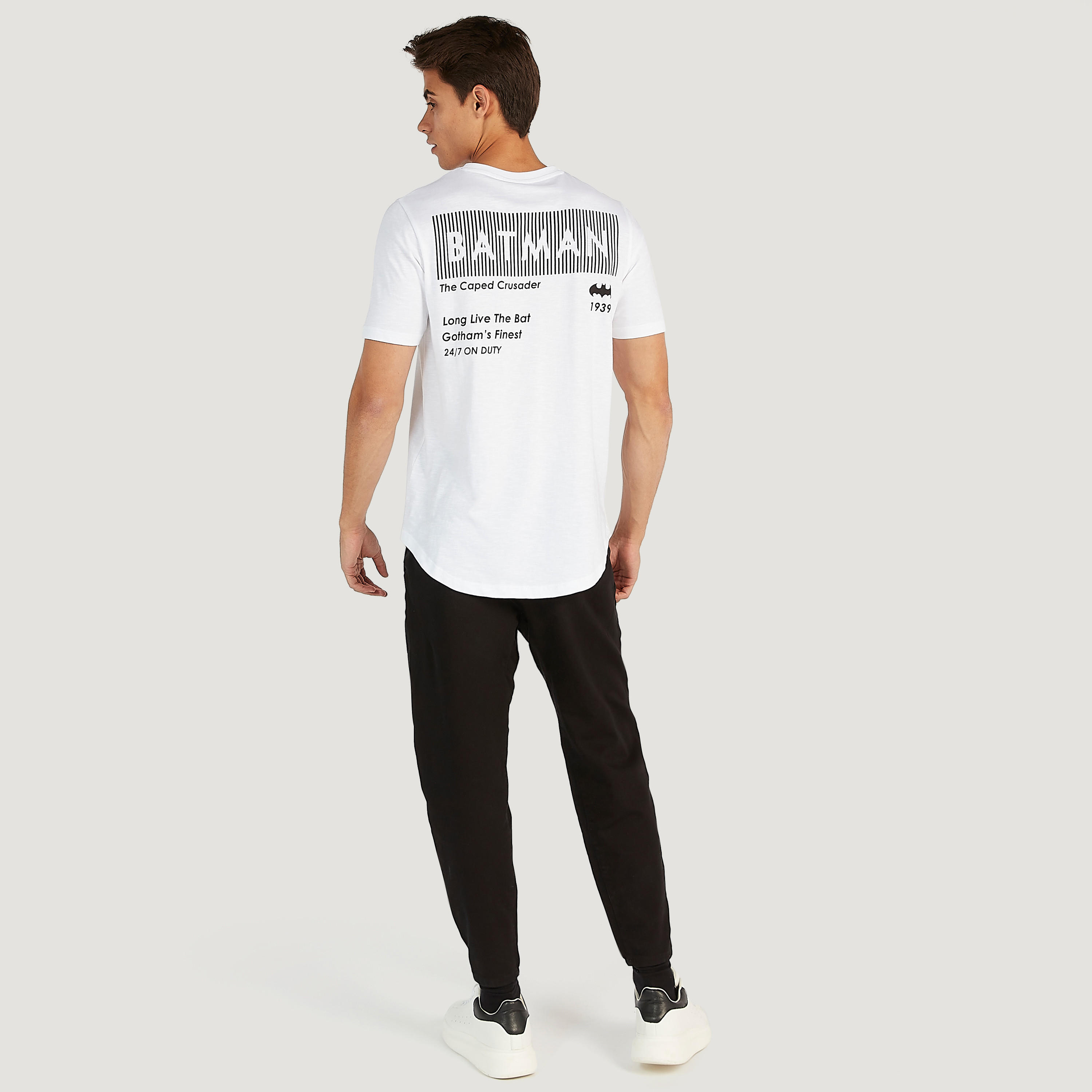 Batman Print Crew Neck T-shirt with Short Sleeves-men-clothing-tshirtsandpolos-tshirts-image-5