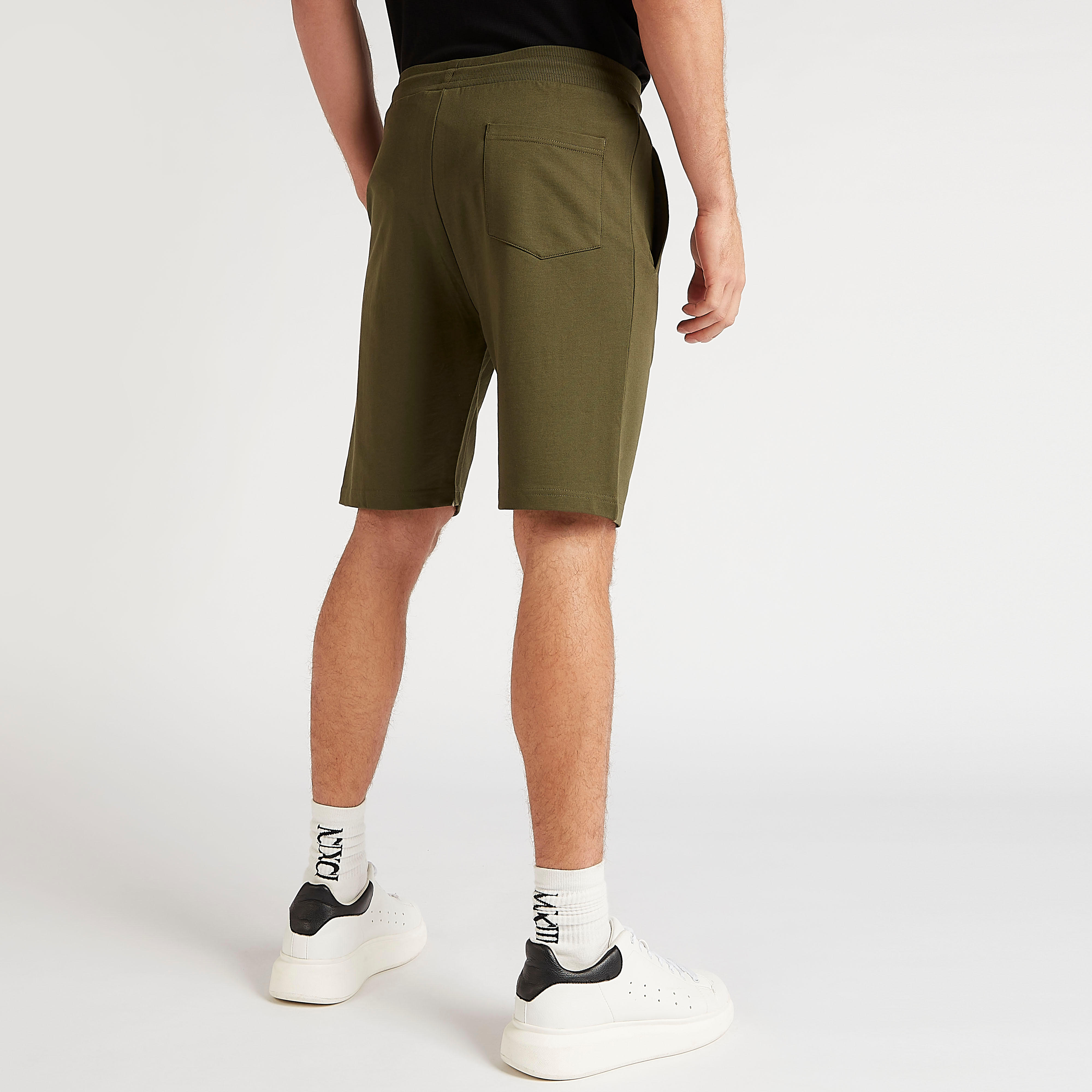 شورت بخصر متوسط الارتفاع وطبعات سوبر مان ورباط إغلاق-men-clothing-bottoms-shorts-image-1
