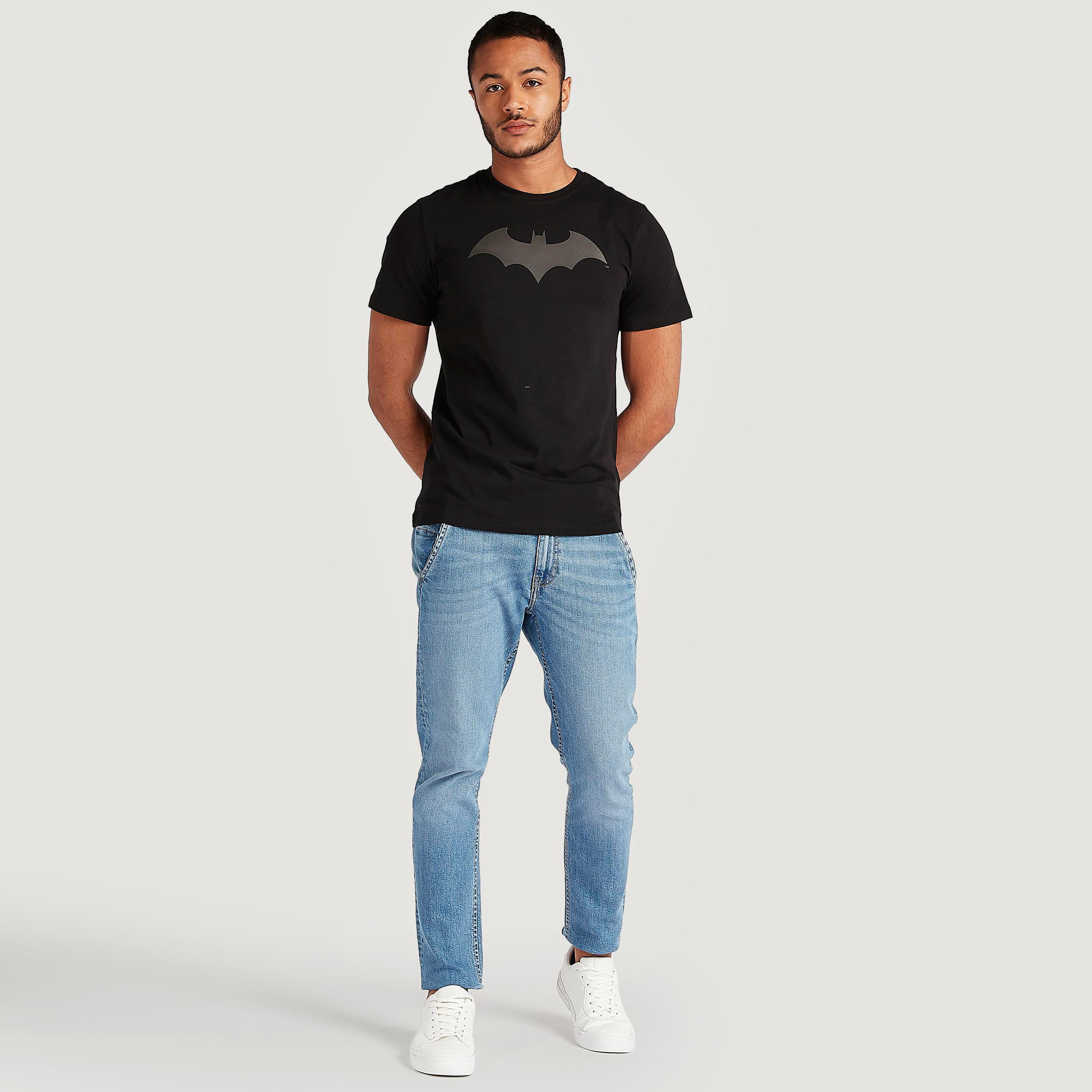 Batman Print T-shirt with Short Sleeves and Crew Neck-men-clothing-tshirtsandpolos-tshirts-image-2