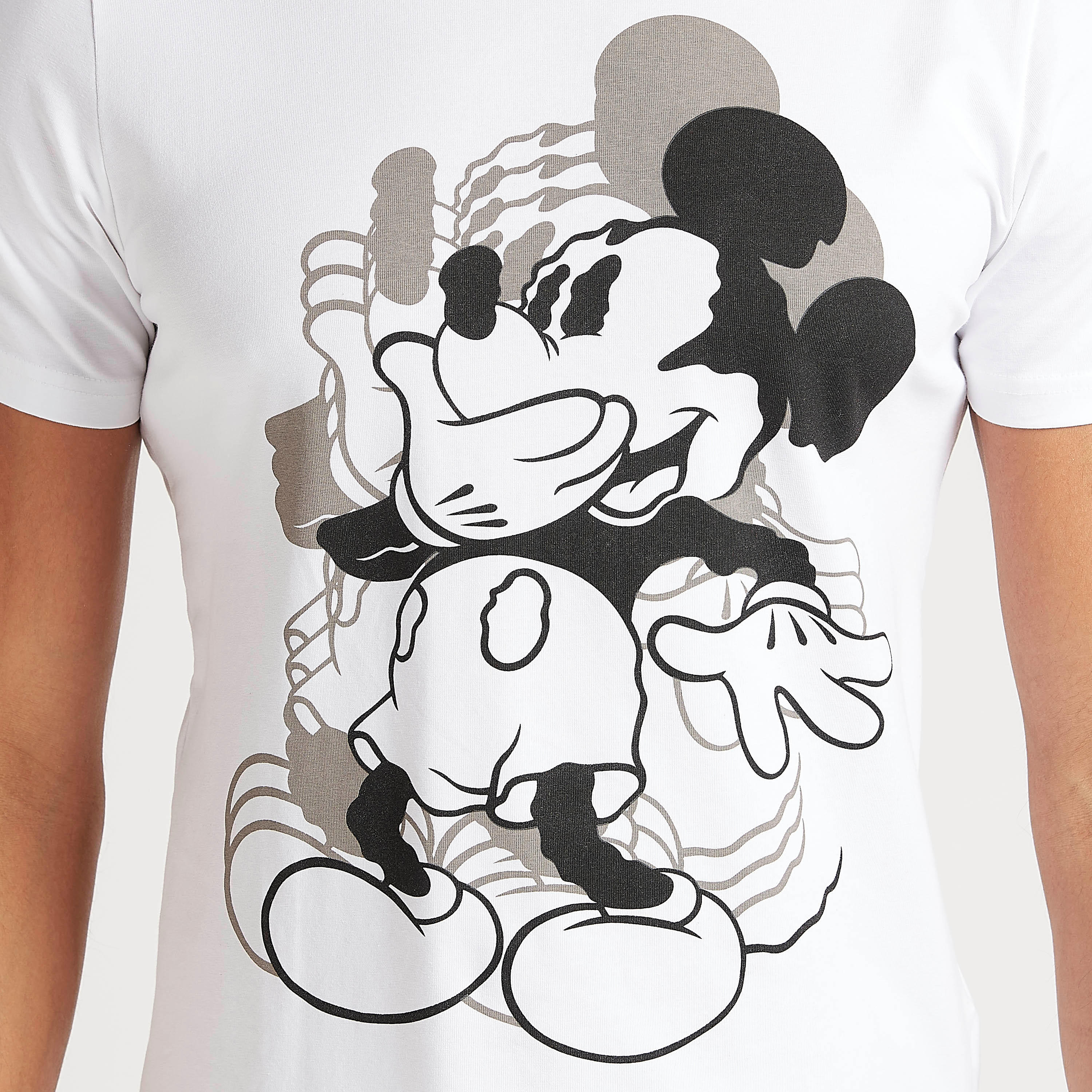 تيشيرت بياقة ضيّقة وأكمام قصيرة وطبعات ميكي ماوس-men-clothing-tshirtsandpolos-tshirts-image-3