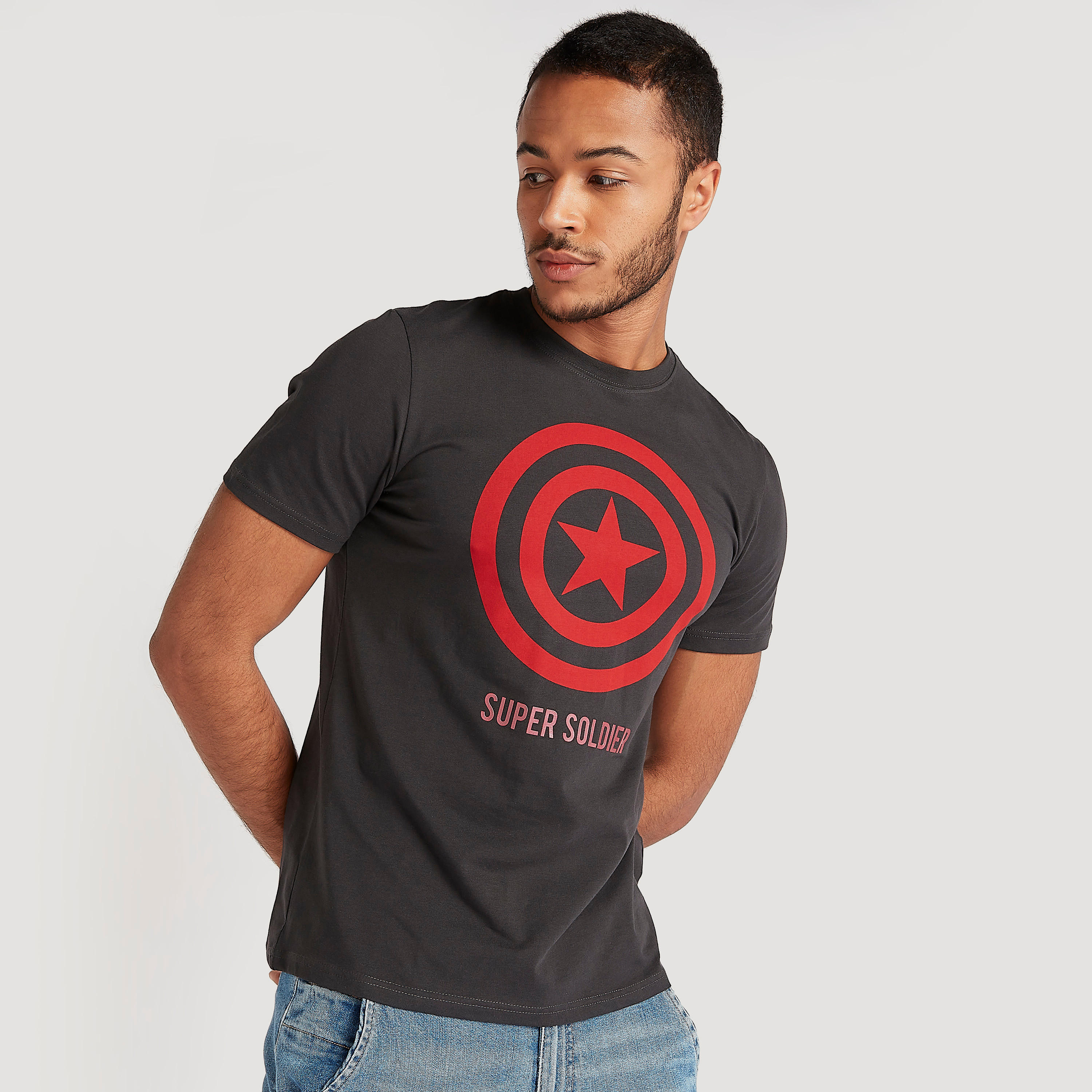 Super-Soldier Print T-shirt with Crew Neck-men-clothing-tshirtsandpolos-tshirts-image-1