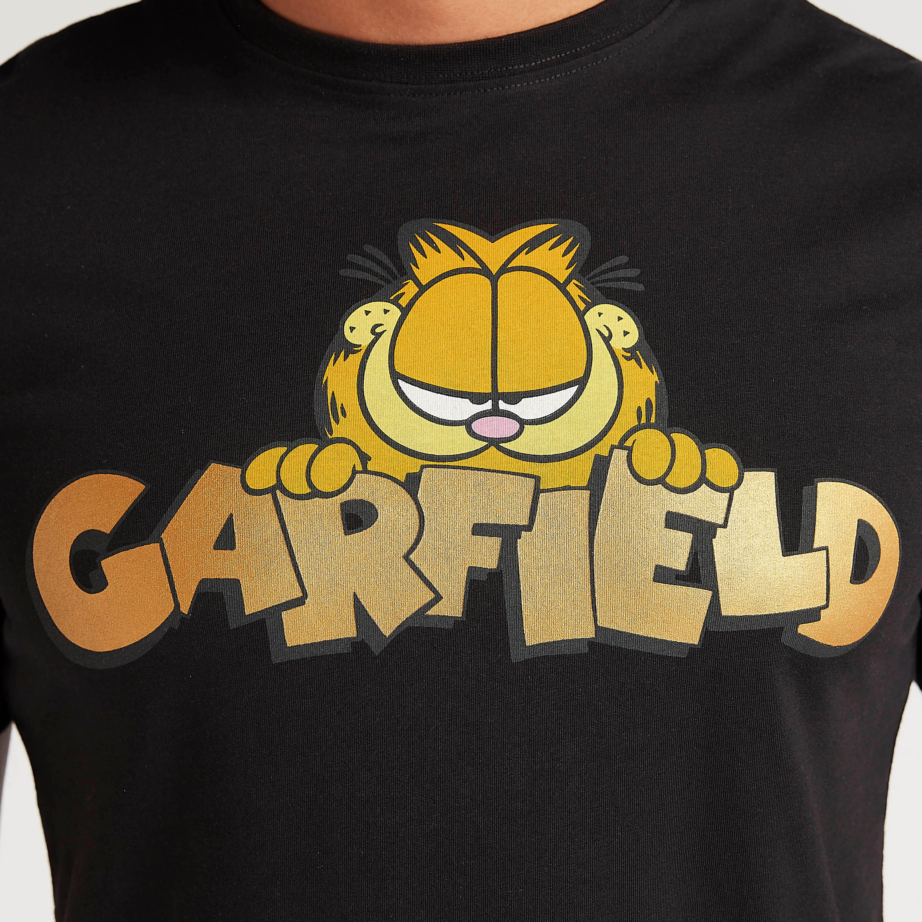 Garfield Print Crew Neck T-shirt with Short Sleeves-men-clothing-tshirtsandpolos-tshirts-image-3