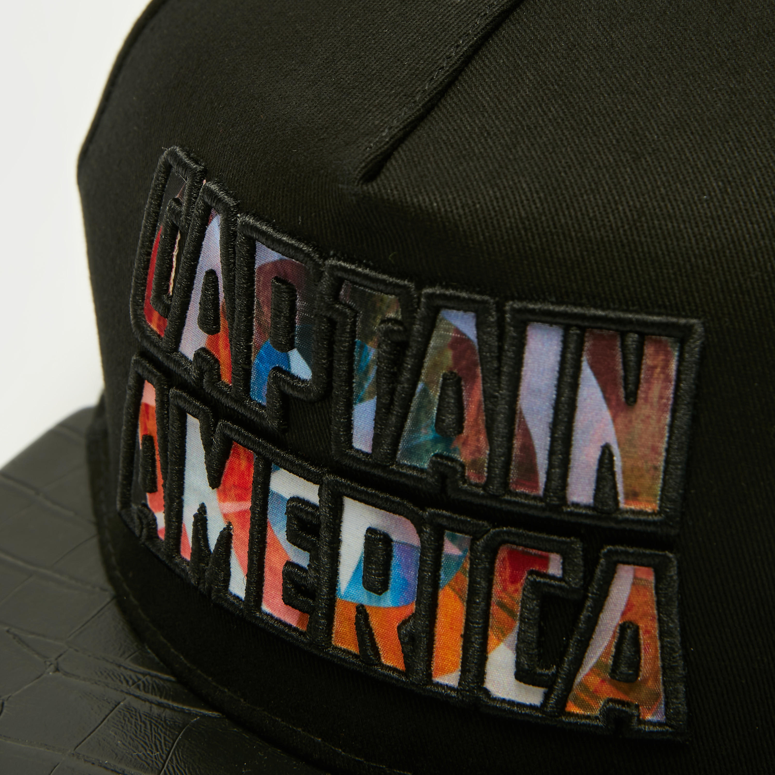 Captain America Applique Cap with Snap Back Closure-men-caps-image-3