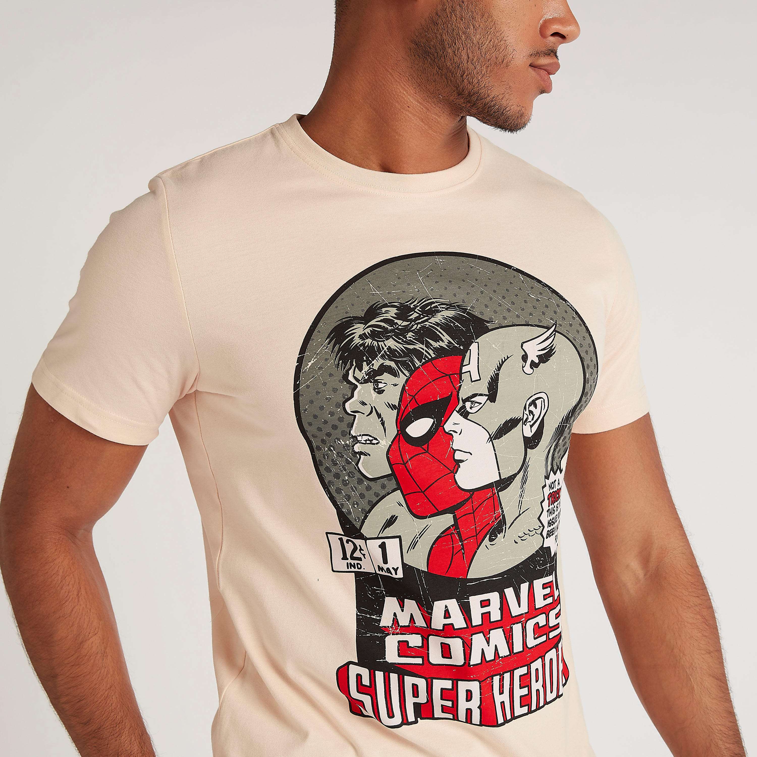 Marvel Comics Super Heroes Print T-shirt with Crew Neck-men-clothing-tshirtsandpolos-tshirts-image-3