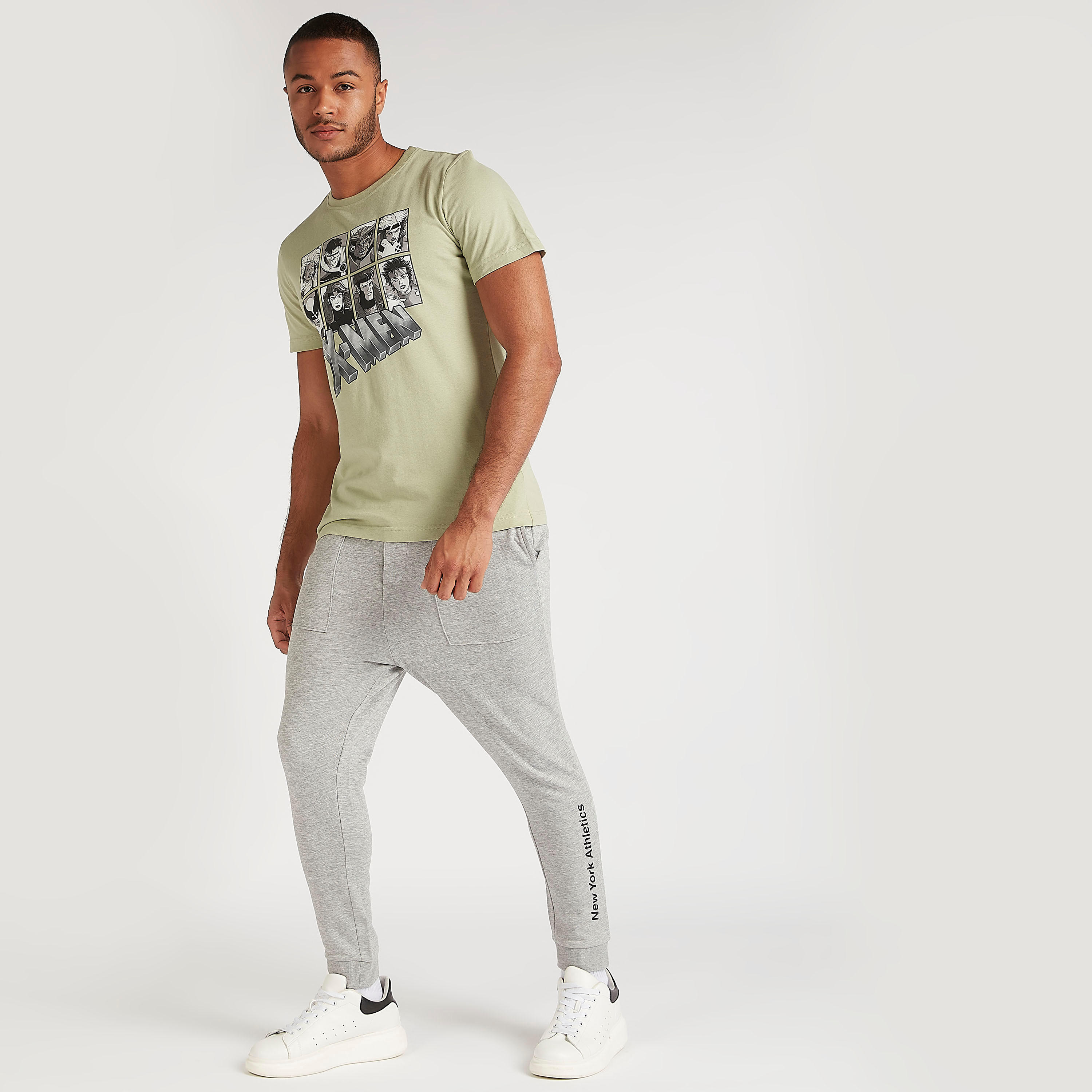 X-Men Print Crew Neck T-shirt with Short Sleeves-men-clothing-tshirtsandpolos-tshirts-image-2