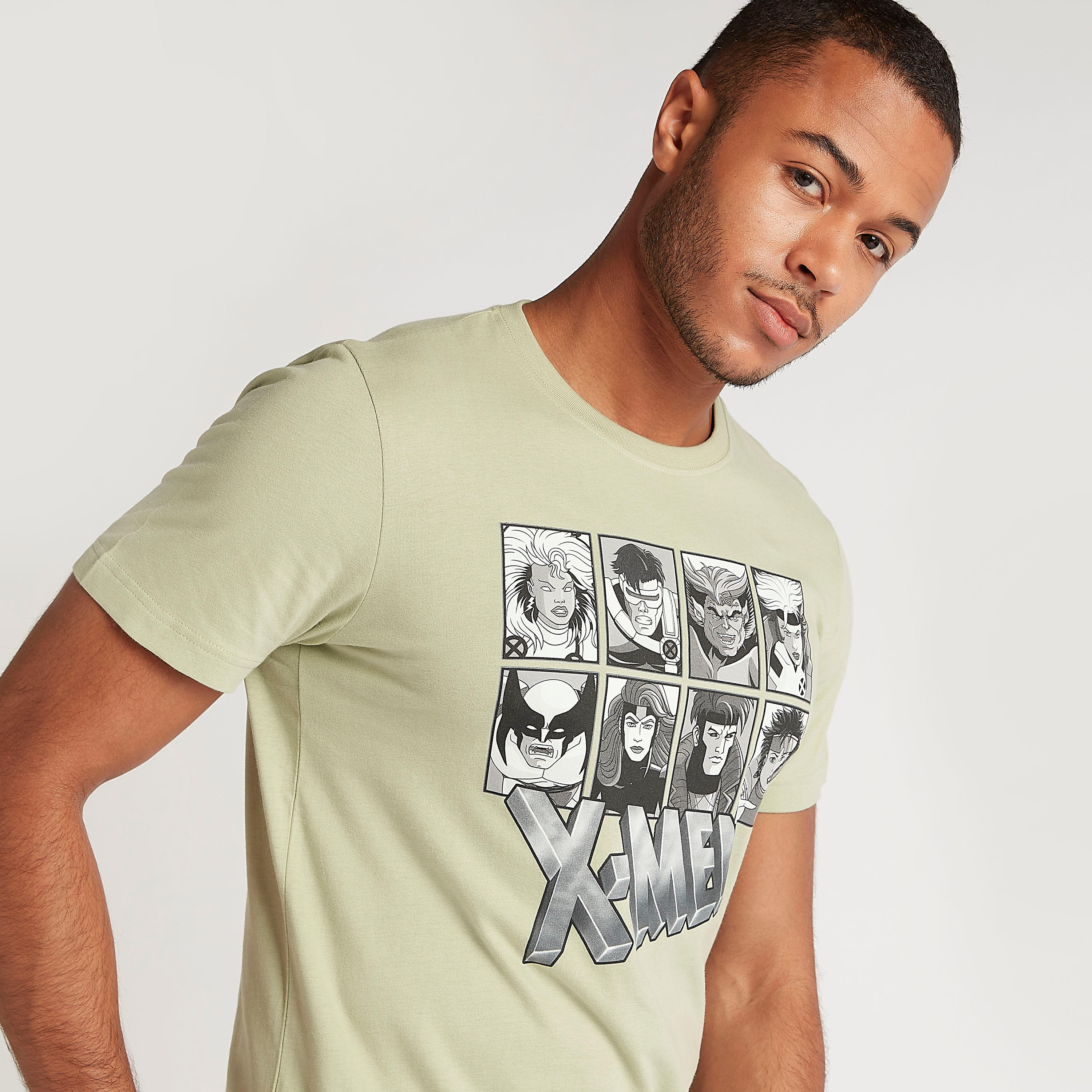X-Men Print Crew Neck T-shirt with Short Sleeves-men-clothing-tshirtsandpolos-tshirts-image-3